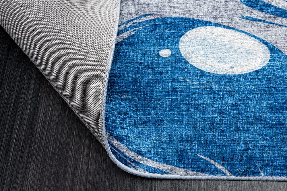riess-ambiente Designteppich ART RUGS 350x240cm grau blau · Kurzflor-Teppich im modernen Design, rechteckig, Höhe: 8 mm, XXL · Wohnzimmer · Fußbodenheizung-geei – Bild 5 von 5