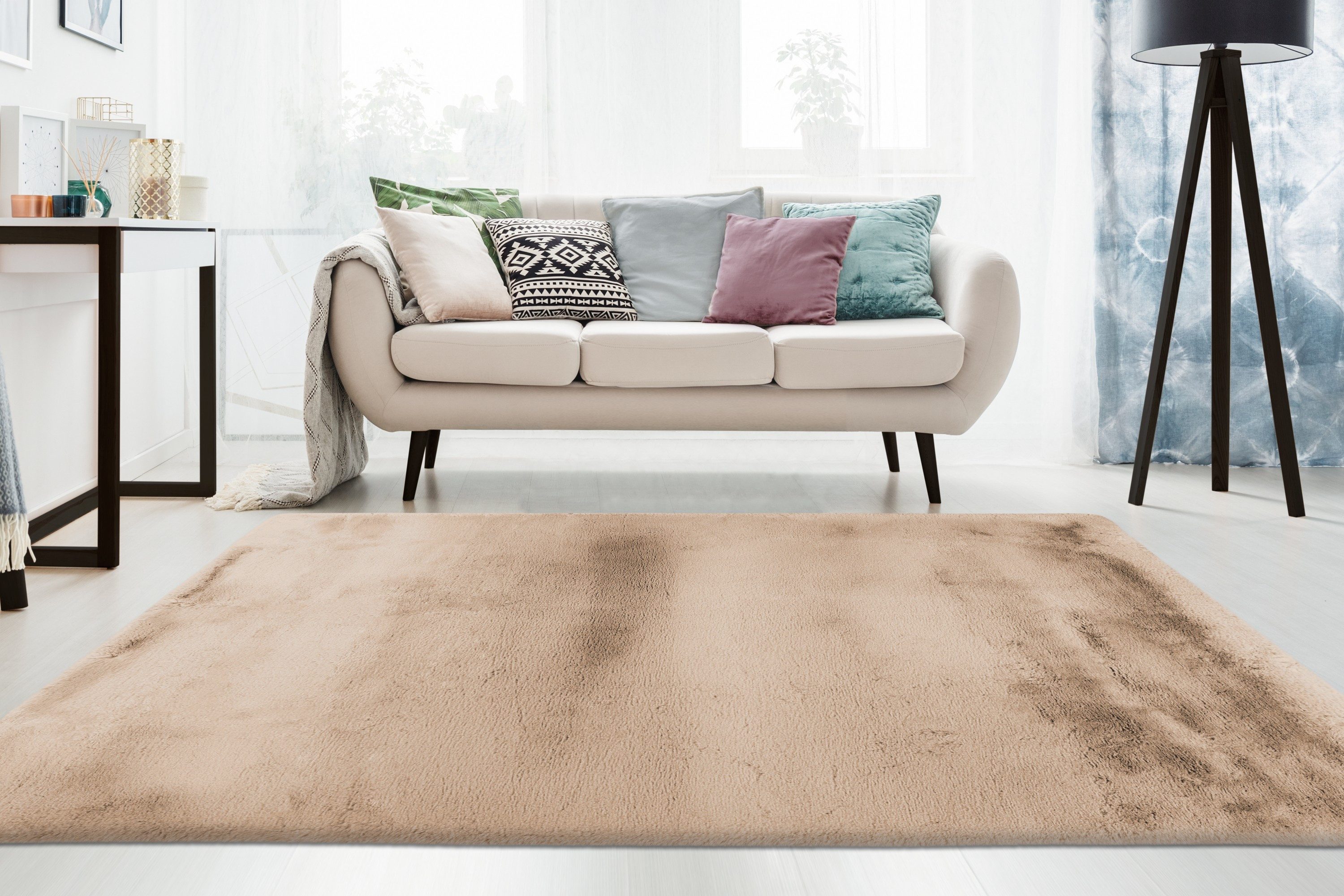Kayoom Teppich Subb 925, rechteckig, Höhe: 48 mm, Hochflor, Kanninchen Fell Haptik, alle Räume, leichter Glanz