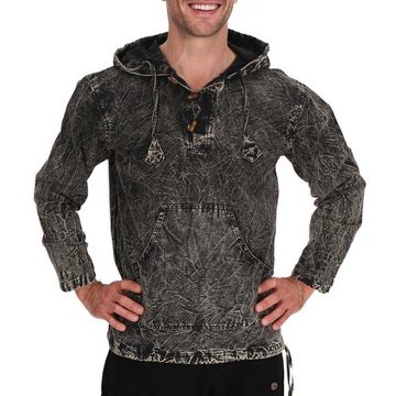 KUNST UND MAGIE Hoodie Baja Hoodie Herren Kapuzenpulli Stonewashed gefüttert Fair