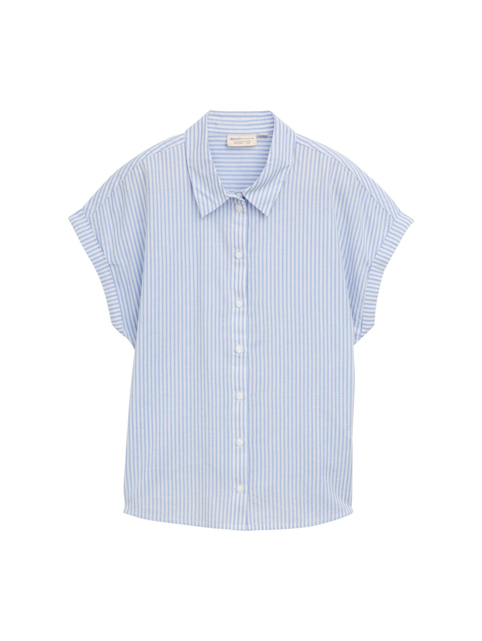 TOM TAILOR Denim Kurzarmbluse mit Streifen-Design günstig online kaufen