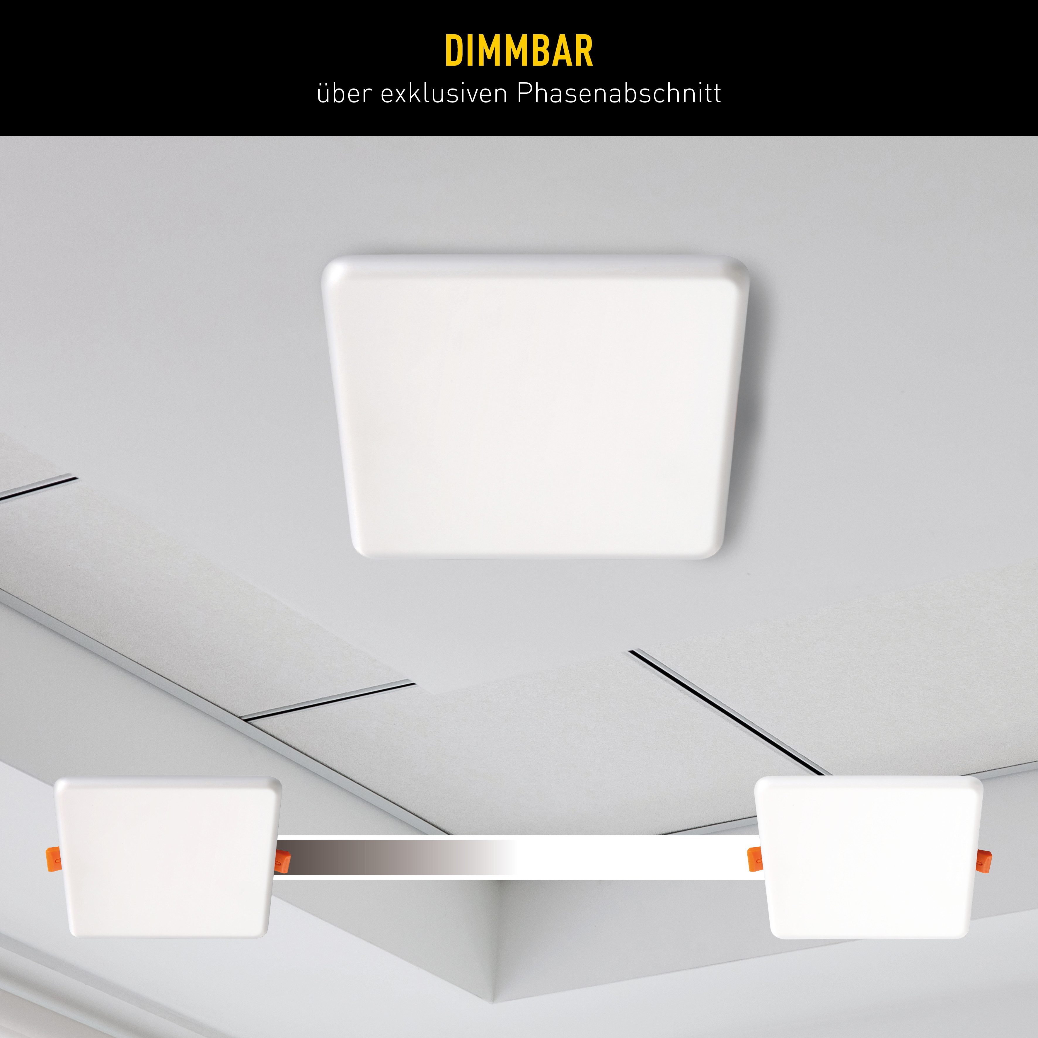 näve LED Einbauleuchte Suma, Dimmfunktion, LED wechselbar, Warmweiß, Lichtfarbe warmweiß, dimmbar