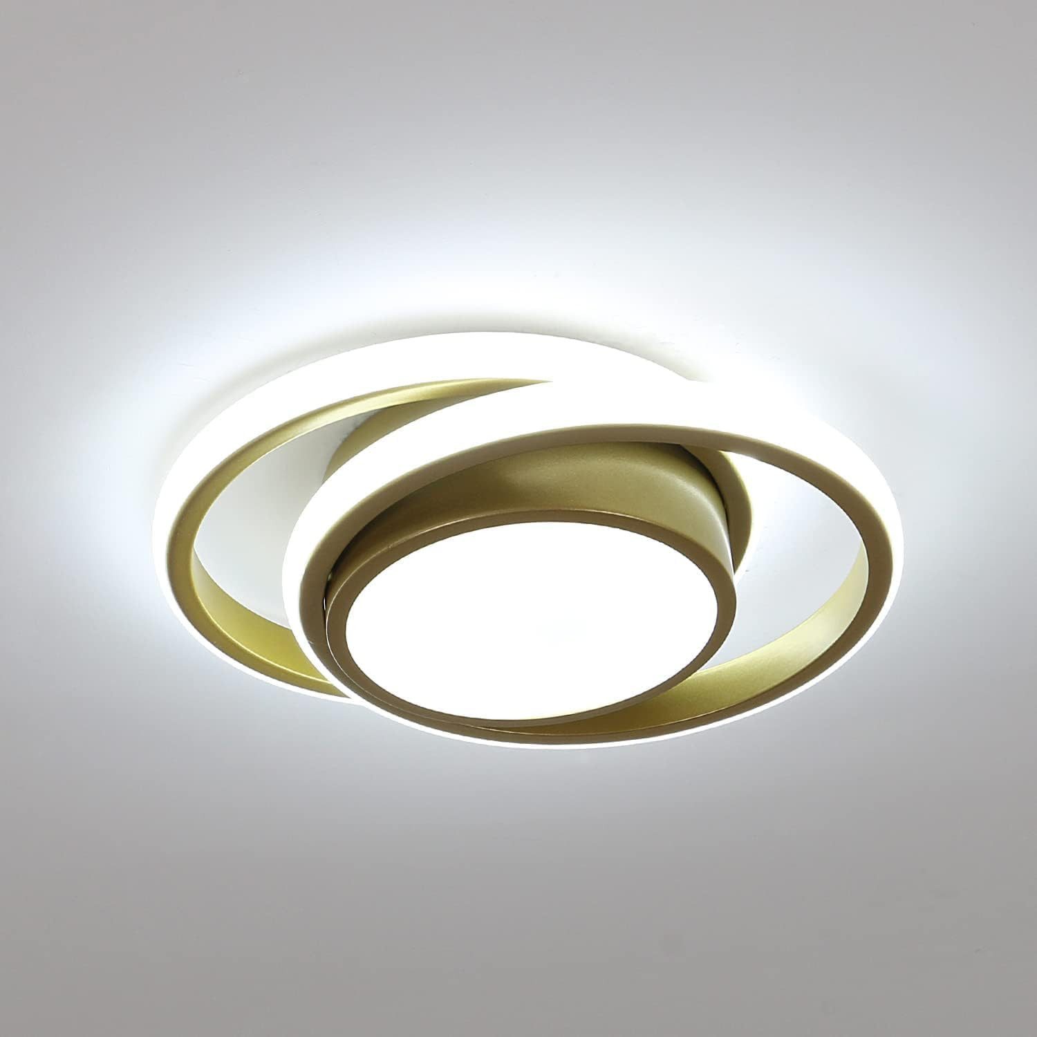 Riserva LED Deckenleuchte LED Deckenleuchte Gold 35W, 27 cm, 6500 K, Doppelring-Design