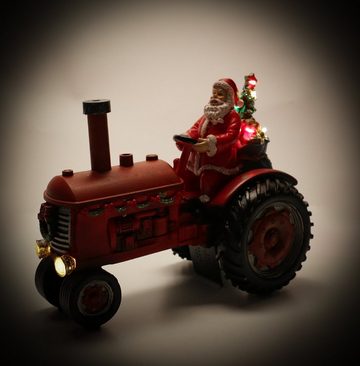 Bubble-Store Weihnachtsfigur Dampfmaschine, Weihnachtsmann auf geschmückter Dampfmaschine