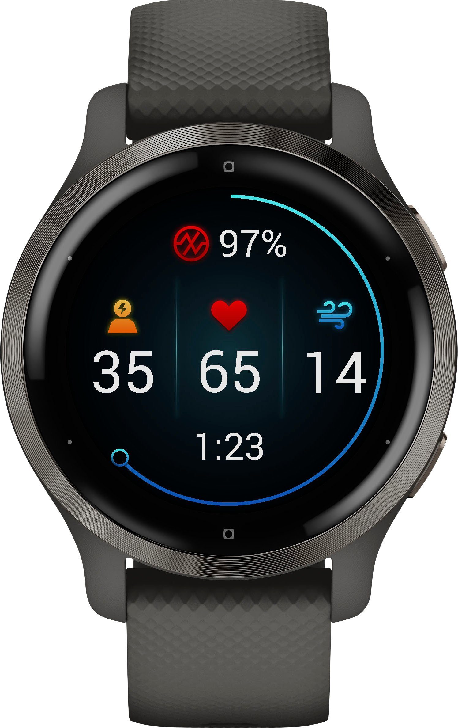 Smartwatch Venu vorinstallierten Garmin 25 Zoll), dunkelgrau dunkelgrau Sport-Apps (2,8 | 2S cm/1,1