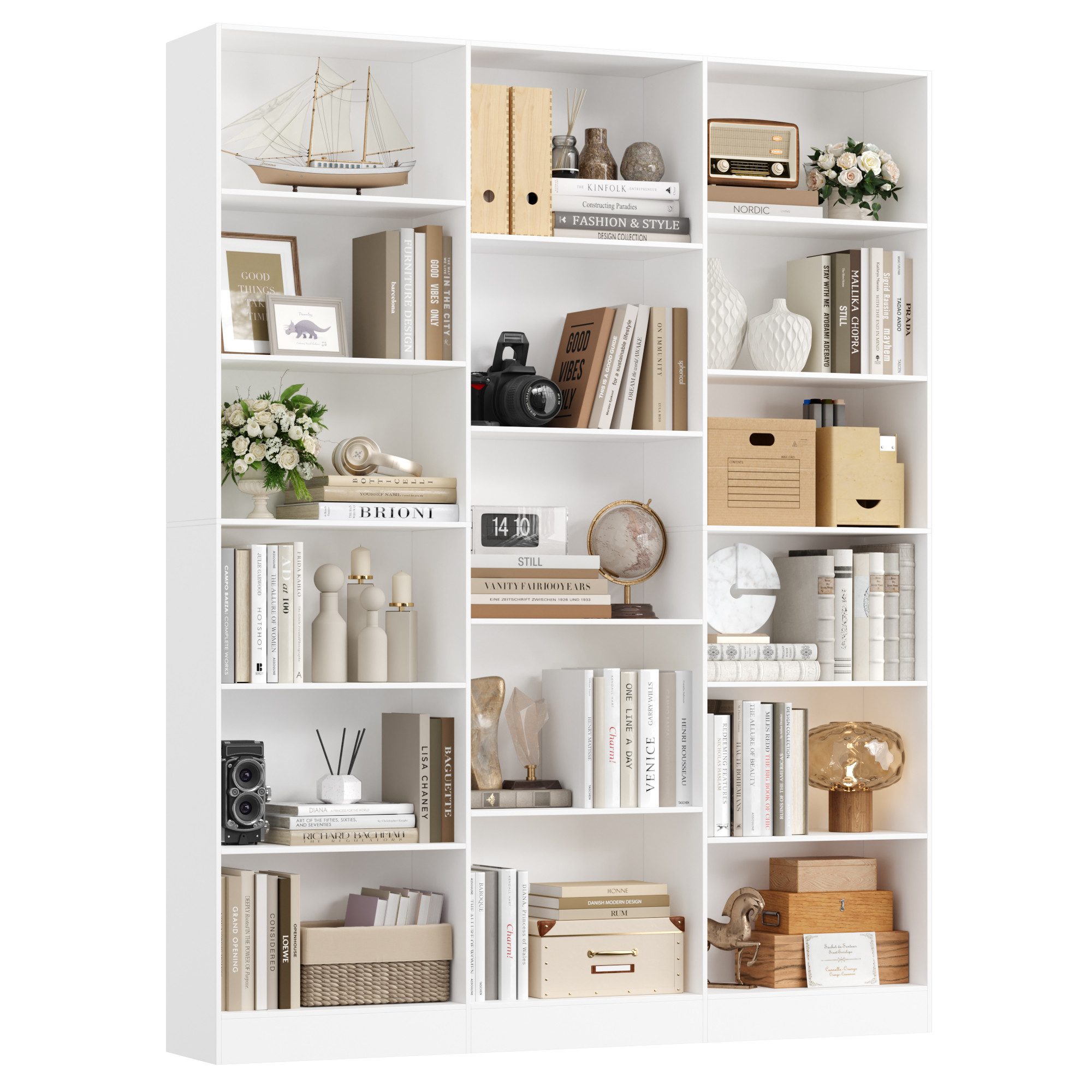 Homfa Bücherregal 188cm Standregal Büroregal Bücherschrank, mit 17 Fächern, günstig online kaufen