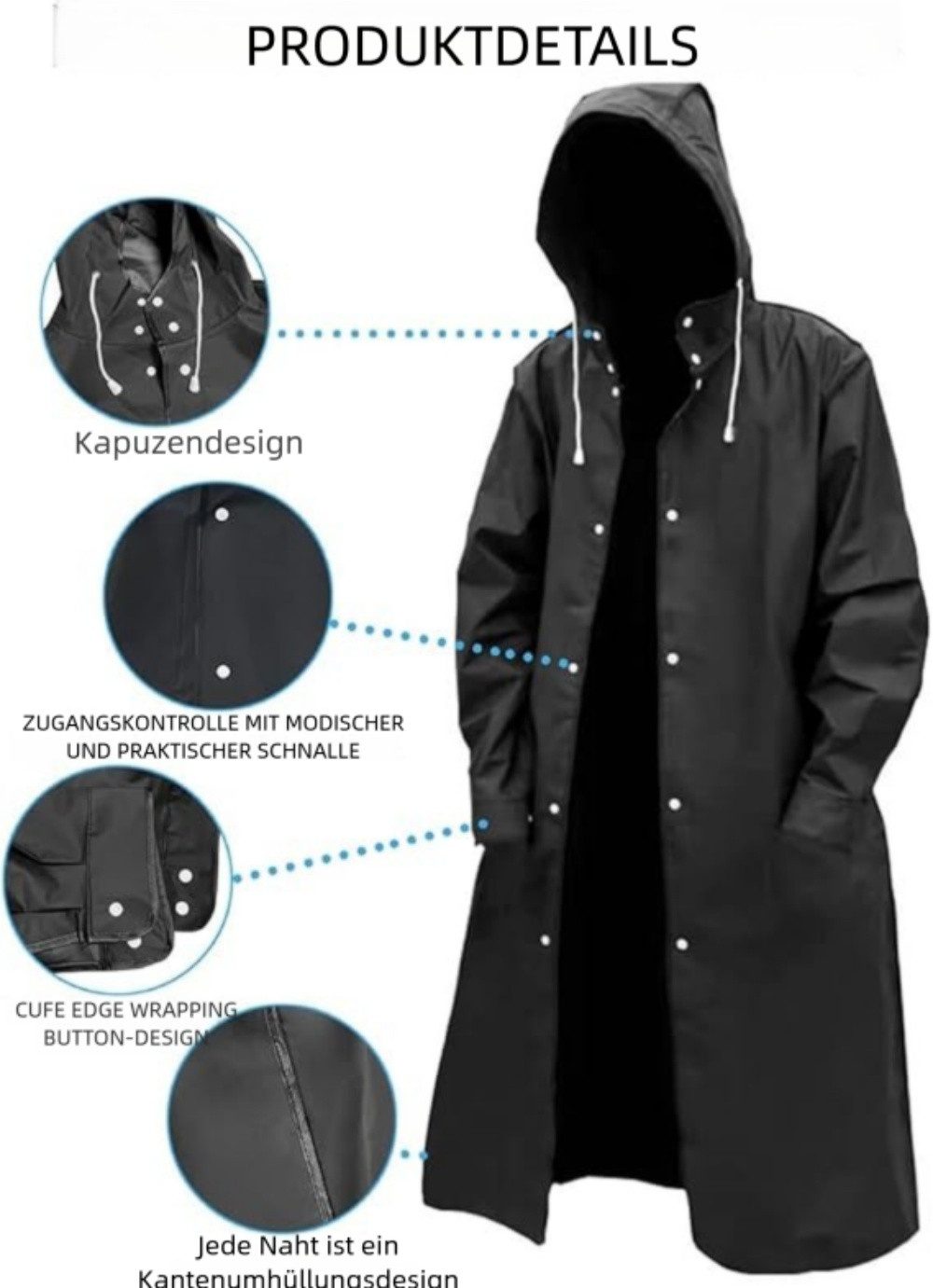 VEKROBOT Regenmantel Herren Regenmantel Wiederverwendbar wind wasserdicht f günstig online kaufen