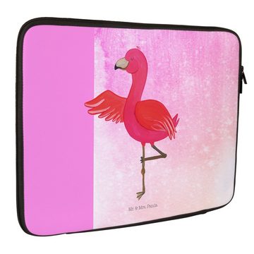 Mr. & Mrs. Panda Laptop-Hülle Flamingo Yoga - Aquarell Pink - Geschenk, Baum, Achtsamkeit, Laptop