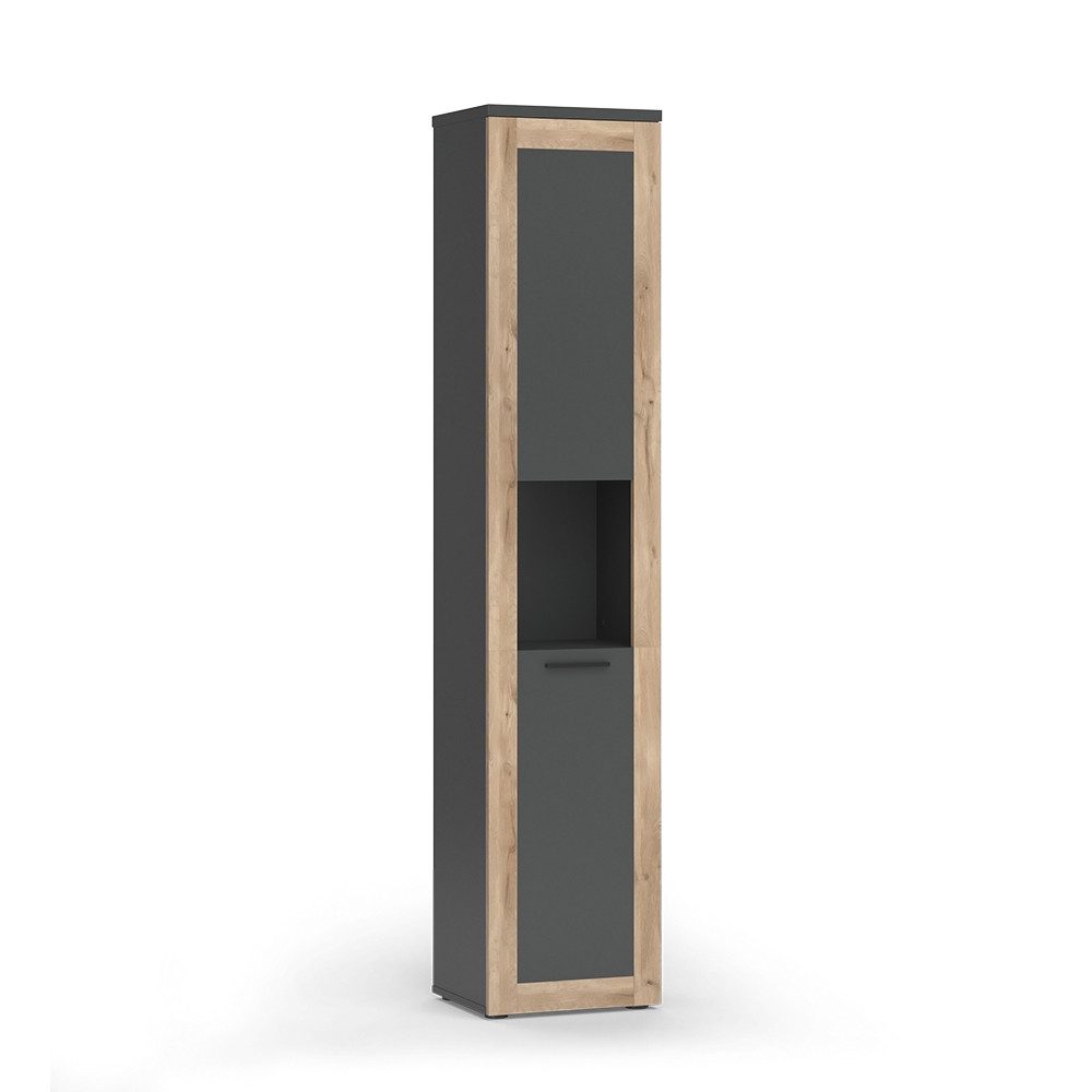 Vicco Hochschrank Niko Anthrazit/Viking Oak 40 x 194 cm günstig online kaufen
