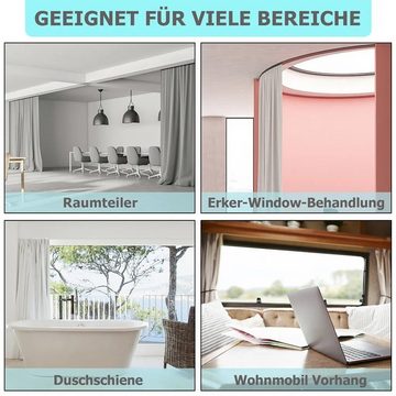 Gardinenschiene 5 meter Flexible Vorhangschiene, MECO, Deckenhalterung mit Schienenvorhangsystem,Decken Fenster Schiene