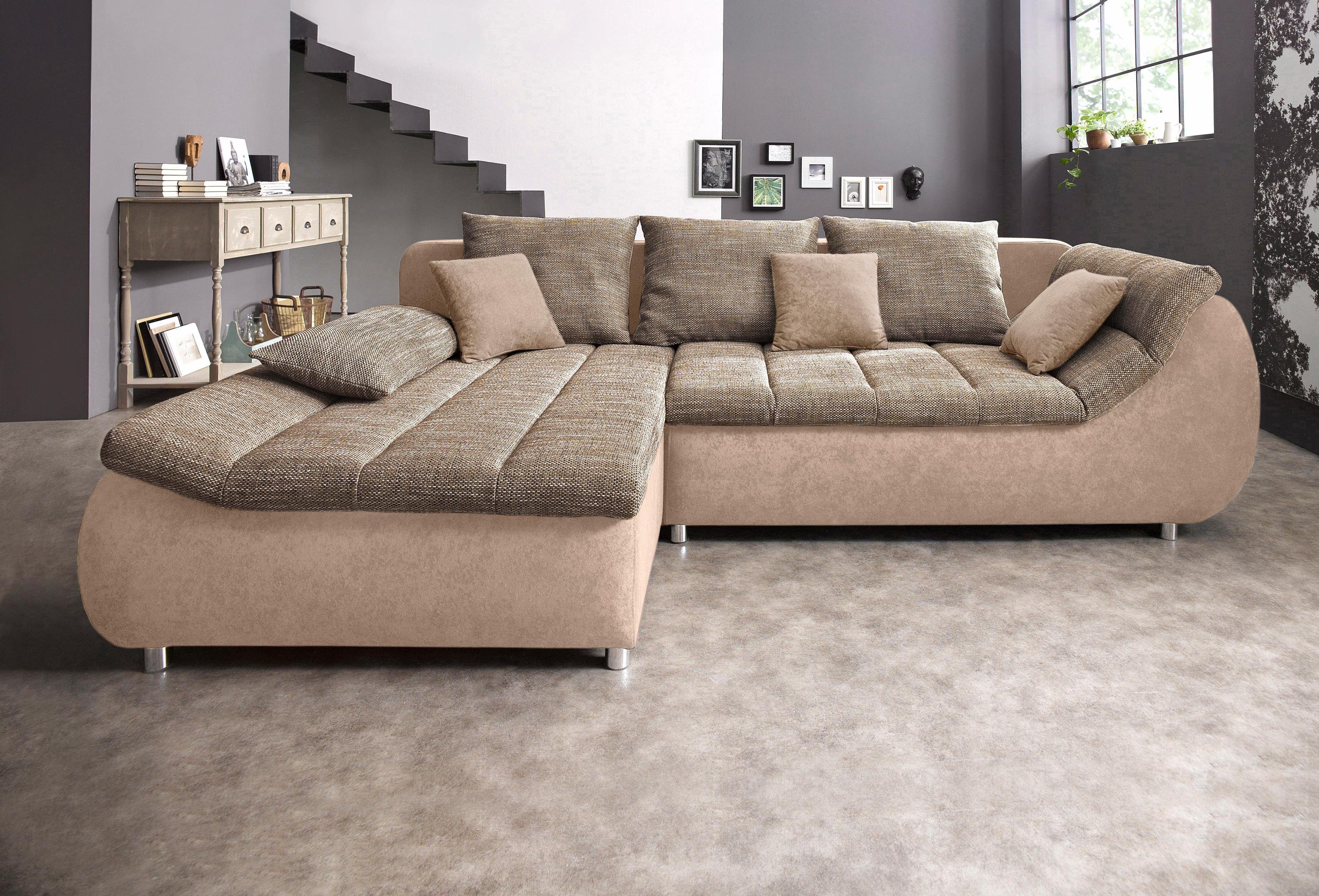 INOSIGN Ecksofa "Imola elegant und bequem, aktuelle Steppung im Sitz, L-For günstig online kaufen
