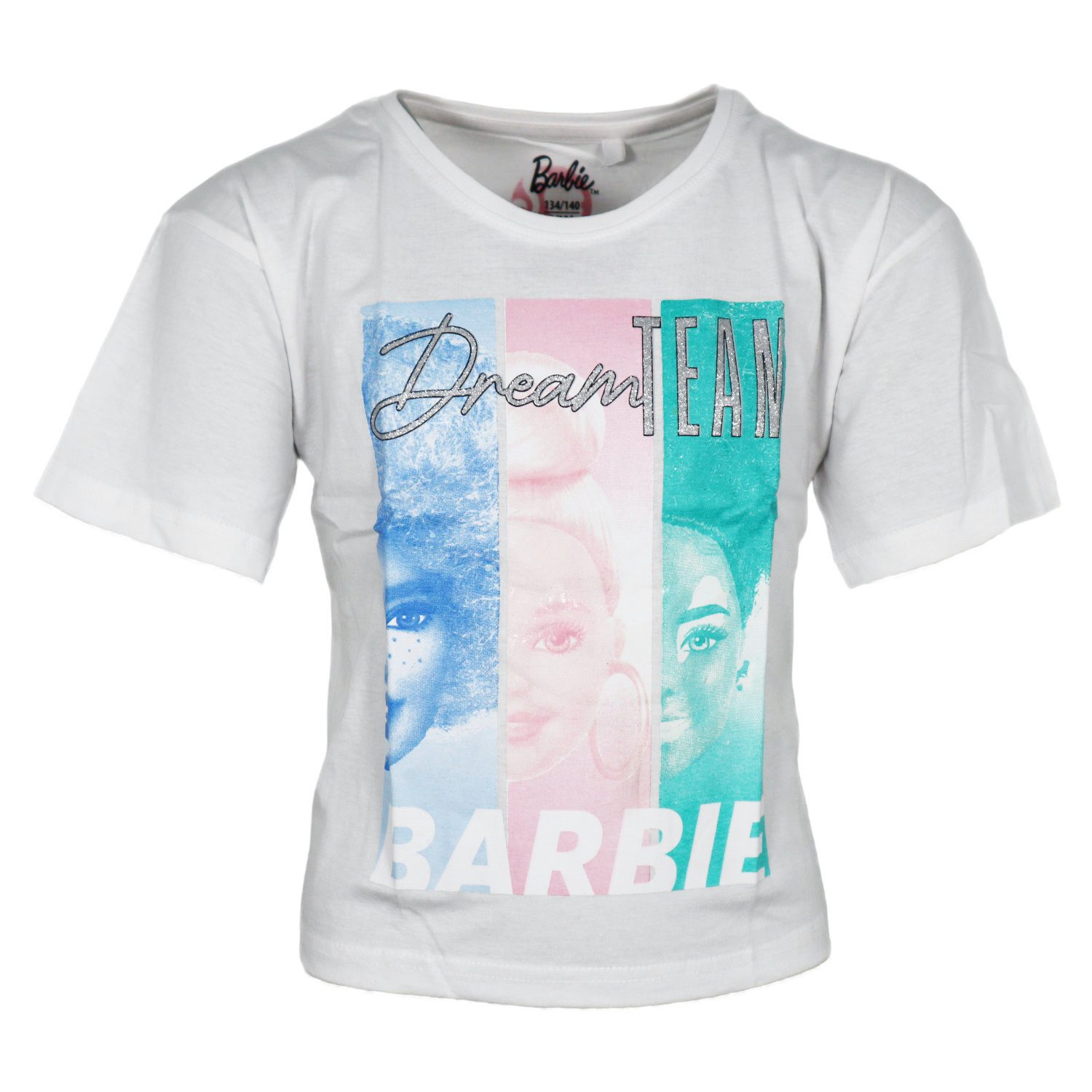Barbie Print-Shirt Barbie and Friends Mädchen T-Shirt kurzarm Shirt 100% Baumwolle, Gr. 134 bis 164