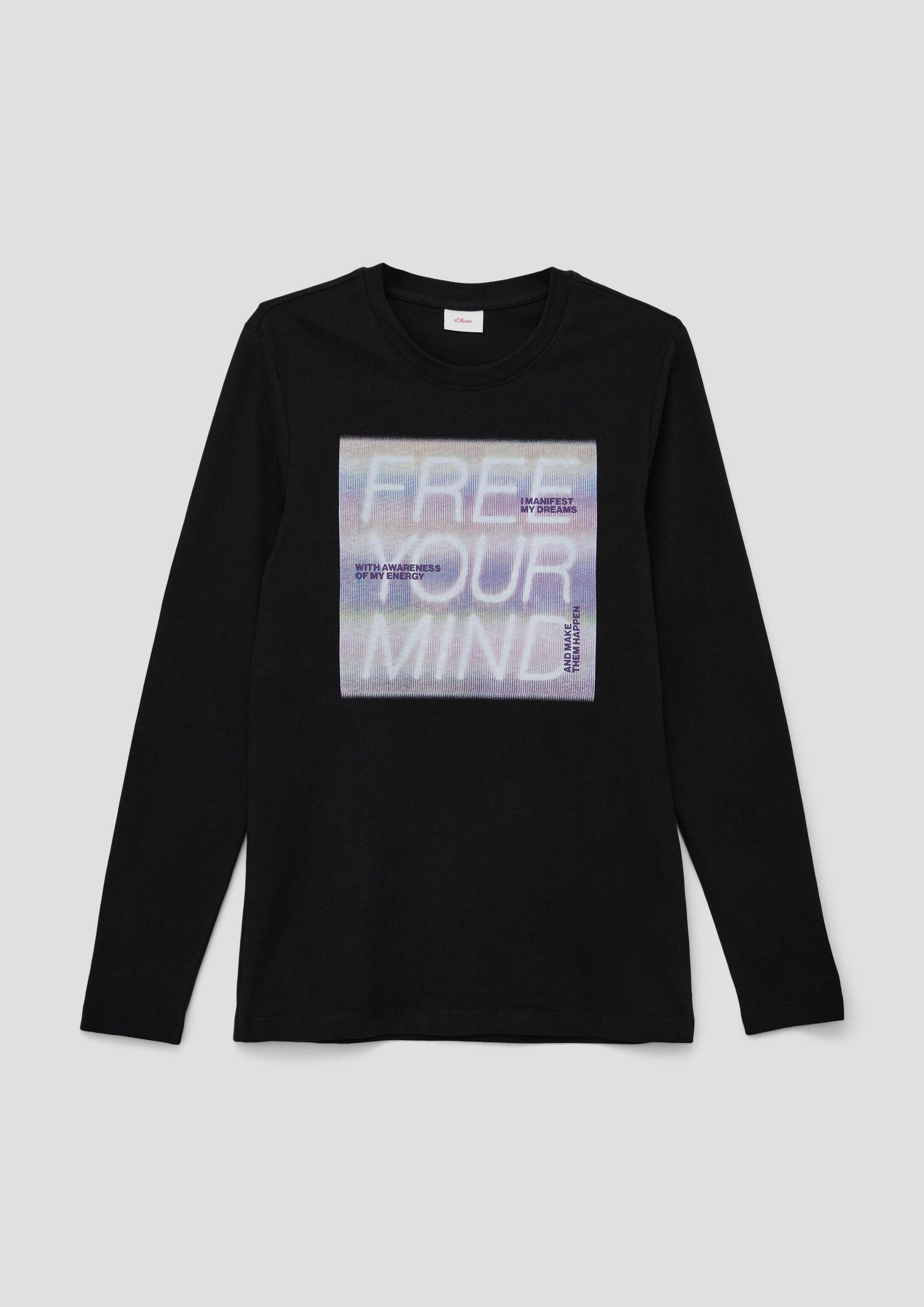 s.Oliver Langarmshirt T-Shirt Longsleeve mit Frontprint