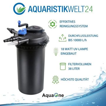 Aquaone Teichfilter AquaOne Teich Filteranlage Set Nr.29 CPF 15000 Druckfilter 30W Eco Teichpumpe Teichgröße bis 30000l Teichschlauch Bachlauf UV Lampe