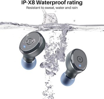 TOZO Bluetooth 5.3 Kabellos Sport IPX8 Wasserdicht In-Ear-Kopfhörer (Einfache Bedienung, langlebige Batterie, und IPX8 Zertifizierung für unterwegs., mit kabellosem Ladecase Mikrofon Premium Sound Bass)