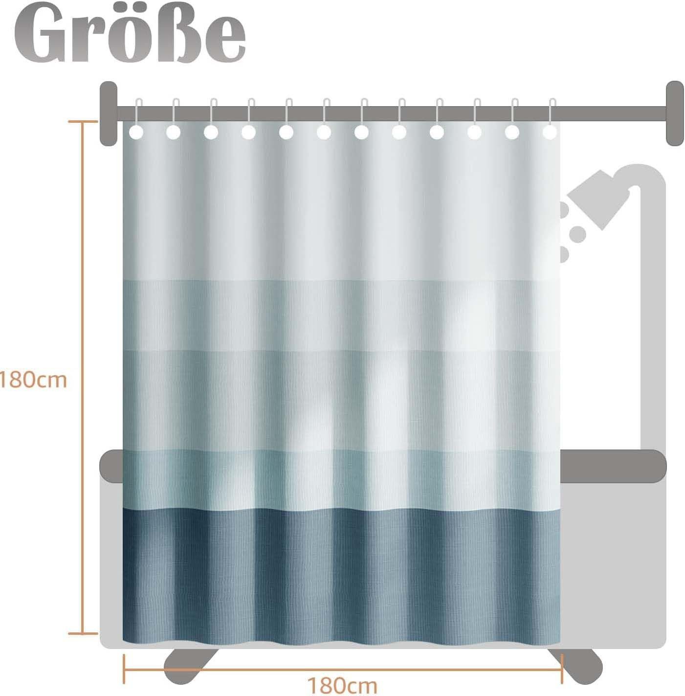 Agger Duschvorhang 180x180 cm Badewanne Waschbar Textil Shower Curtains – Bild 2 von 5