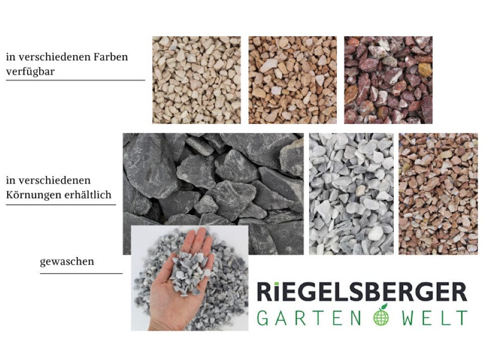Gartenwelt Riegelsberger Dekosteine Ziersplitt 25 kg Splitt ungewaschen Gabionenfüllung Deko Garten