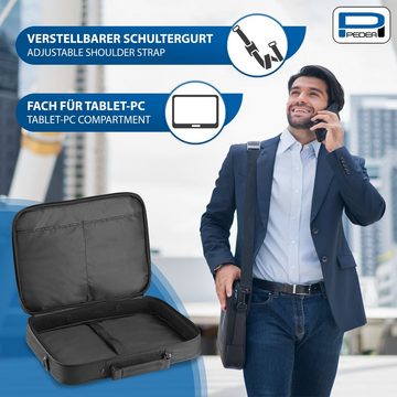 PEDEA Laptoptasche FAIR (Laptopfach: 38,5 cm x 28 cm x 4,5 cm (BxHxT), bis 15,6 Zoll (39,6 cm) Schutzrahmen, wasserabweisend, Schultergurt