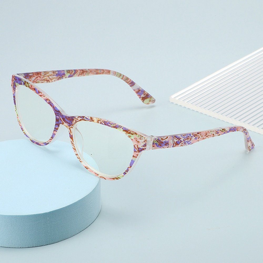 PACIEA Lesebrille Mode bedruckte Rahmen presbyopische Gläser lila anti blaue