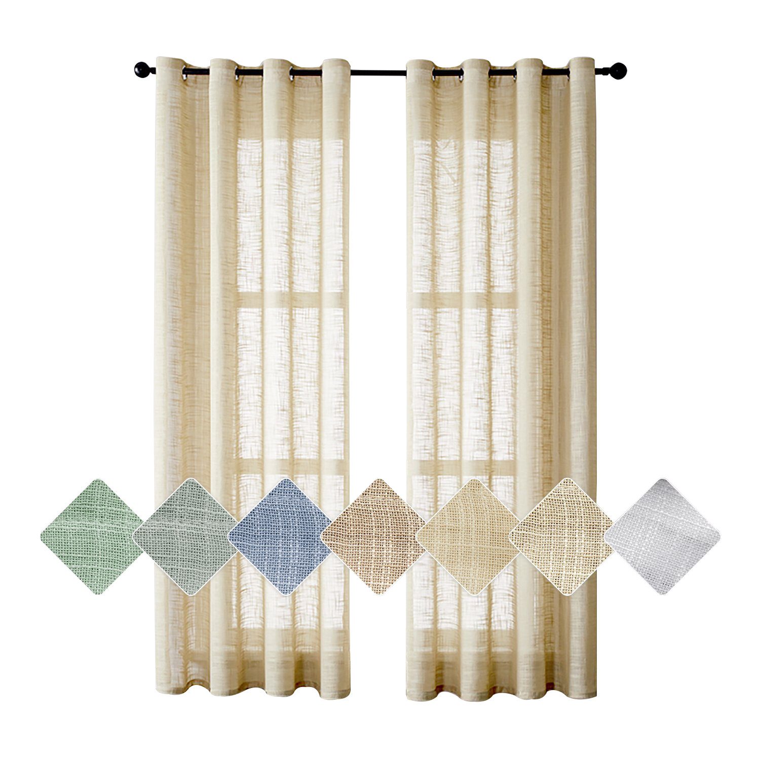 BYSURE Gardine, Ösen (2 St), transparent, günstig online kaufen