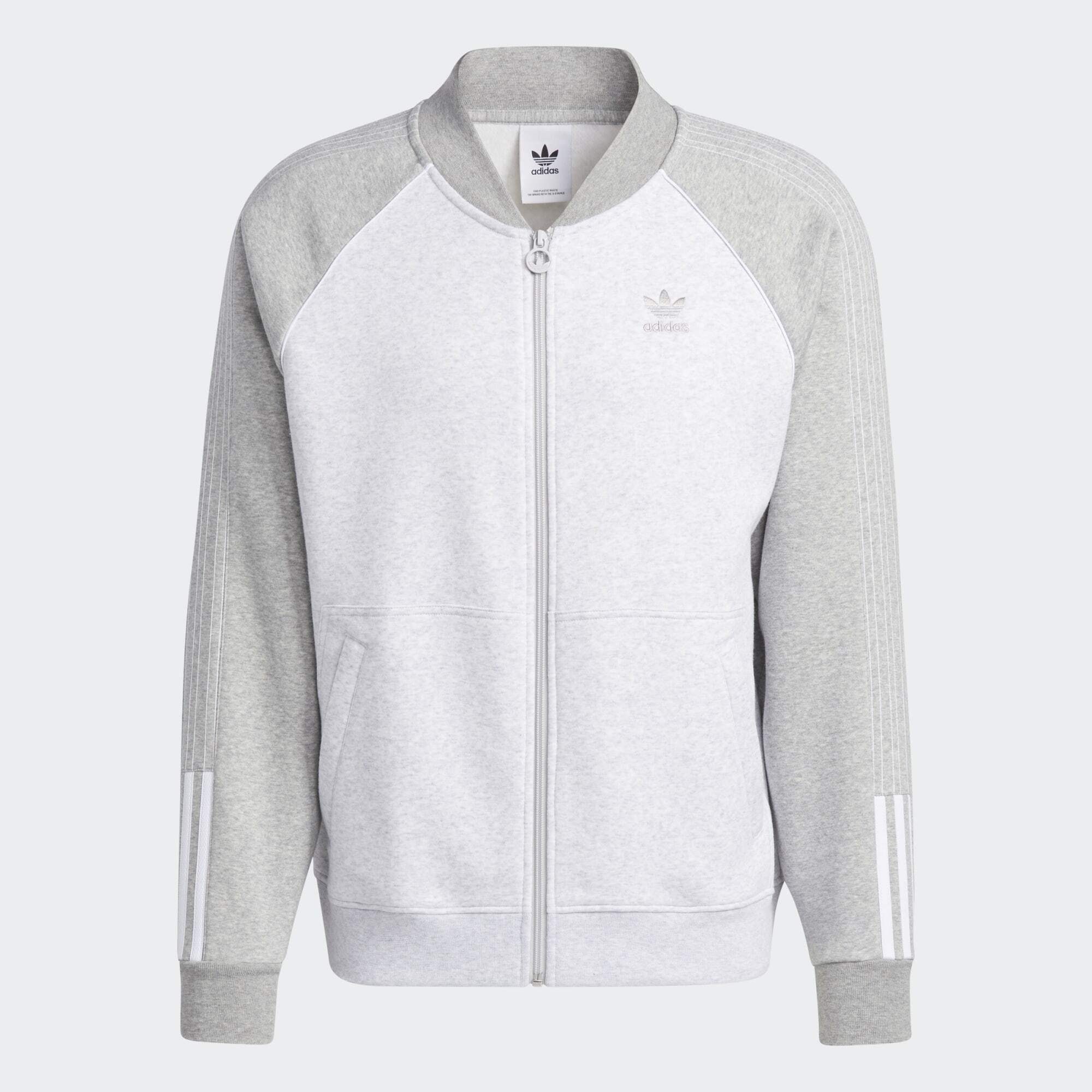 White ORIGINALS adidas Light Heather / SST FLEECE JACKE Trainingsjacke Originals Grey