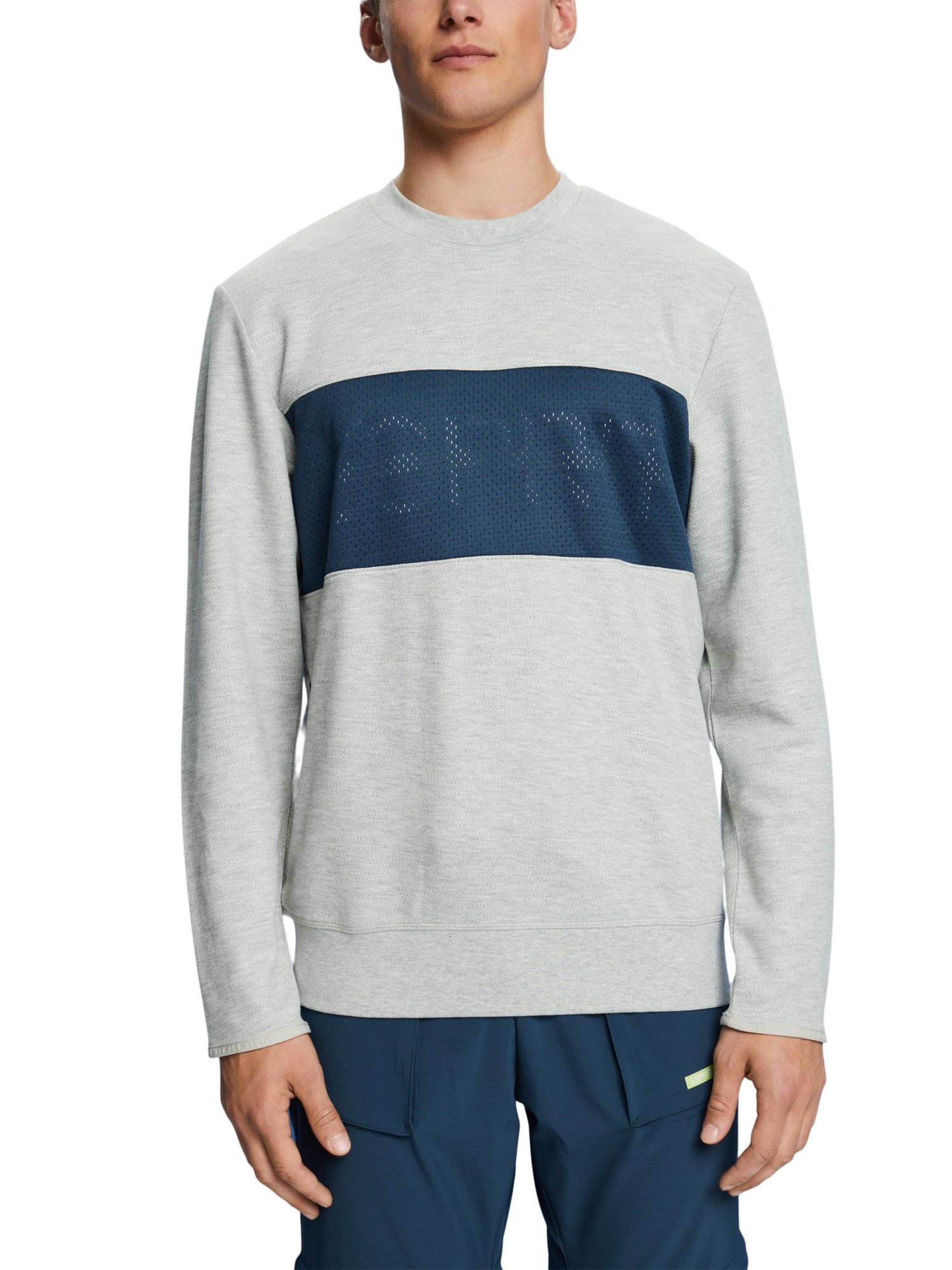 esprit Sweatshirt sports Fleece (1-tlg) mit Sweatshirt Mesh-Logo aus