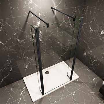 duschspa Duschwand 8mm 200cm ESG Duschtrennwand Duschabtrennung Duschkabine, Einscheibensicherheitsglas, Sicherheitsglas, (Set), Glas, Nano Glas