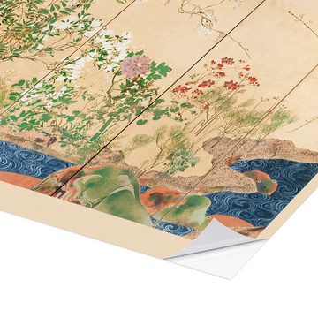 Posterlounge Wandfolie Ogata Korin, Blumen des Frühlings und Herbstes, Malerei