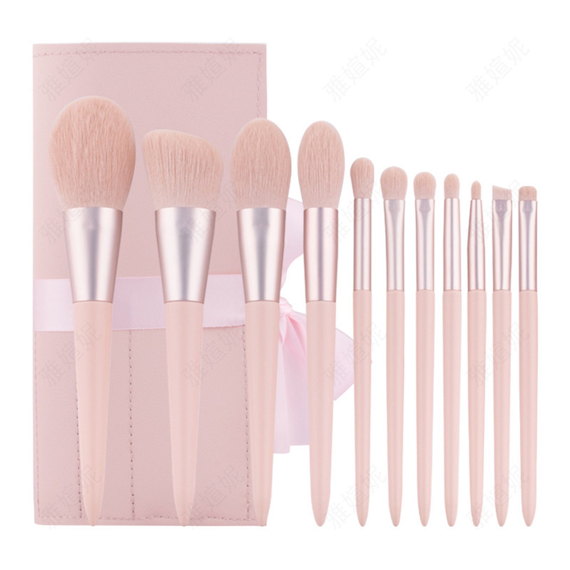 KINSI Kosmetikpinsel-Set Make-up-Pinsel-Set 11-teilig - Für Foundation,Lidschatten & Kontur, 11 tlg., Inkl. Gesichts- & Augenpinsel - Weich & Hautfreundlich