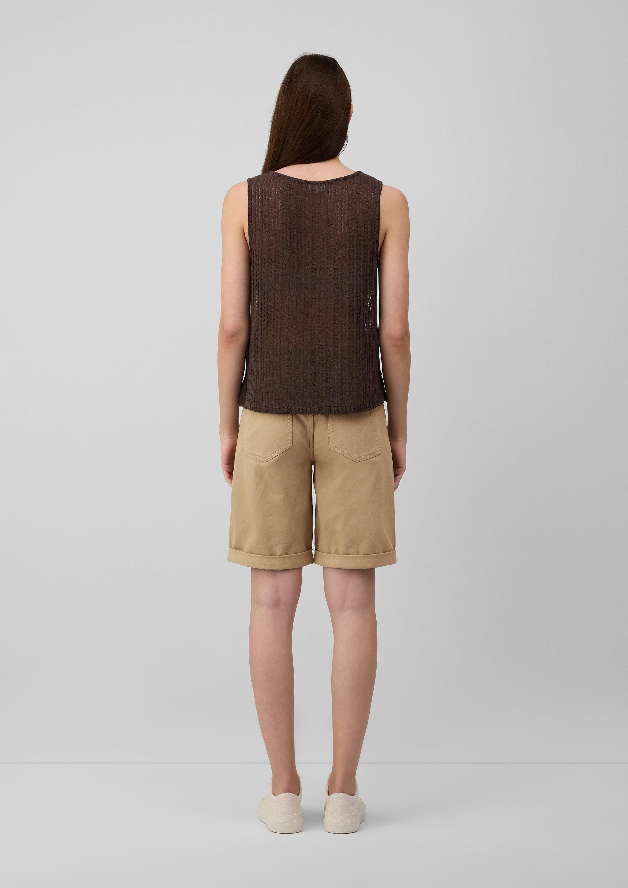 s.Oliver Kurzarmshirt T-Shirt Transparentes Jersey-Top mit Rundhalsausschnitt