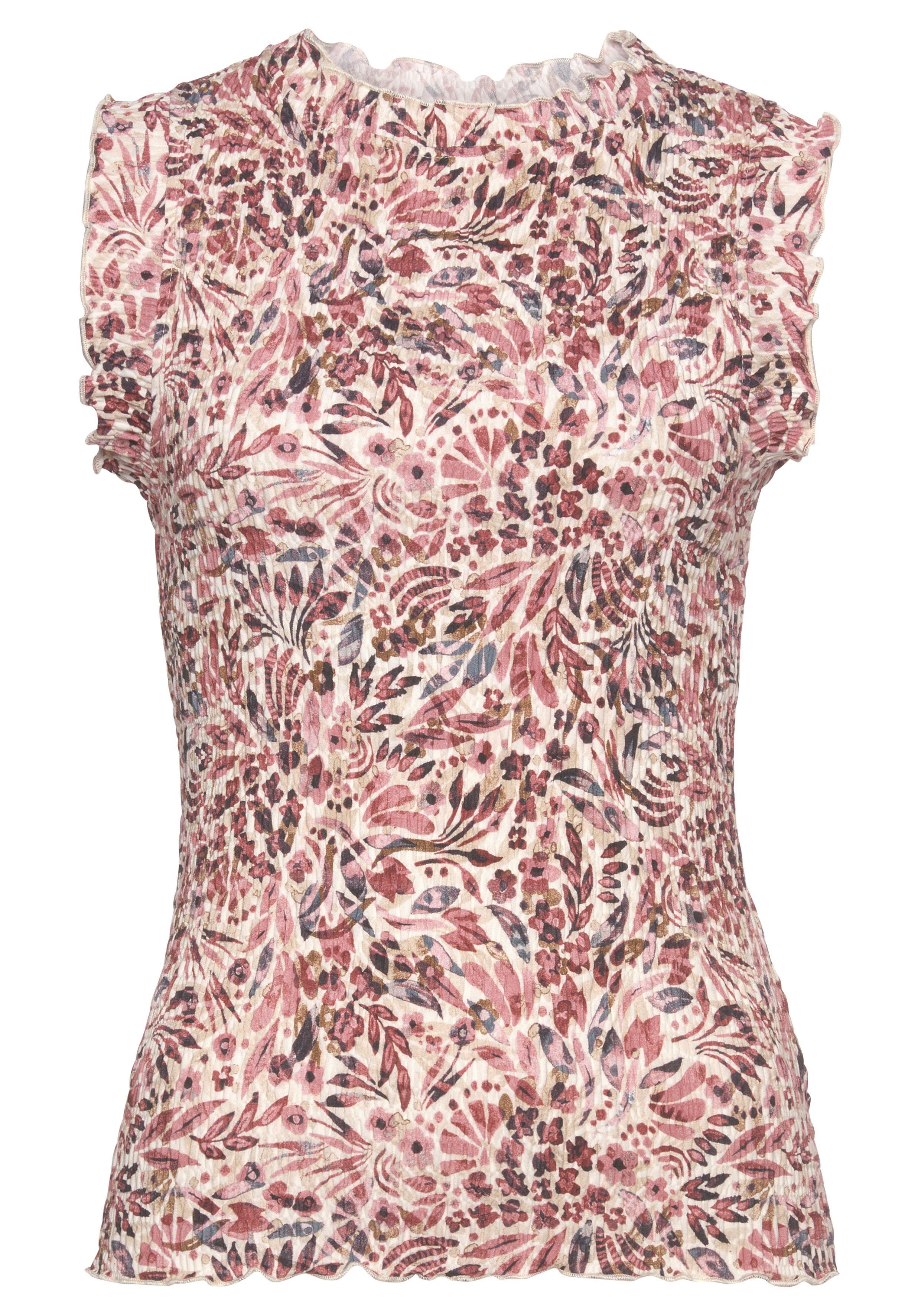 Vivance Blusentop aus gewebter Viskose mit Rüschendetails, Crêpe-Optik. € 29,99