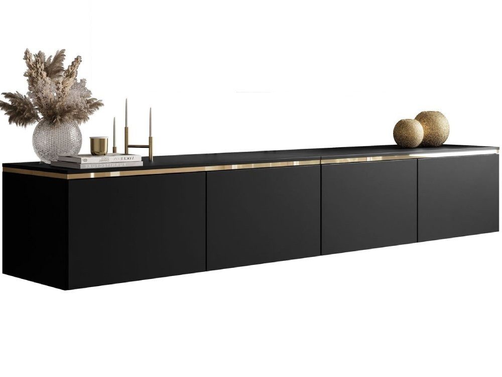 ALLHOUSE24 TV-Schrank NELLY Schwarz Matt Hängeschrank mit LED-Beleuchtung T günstig online kaufen