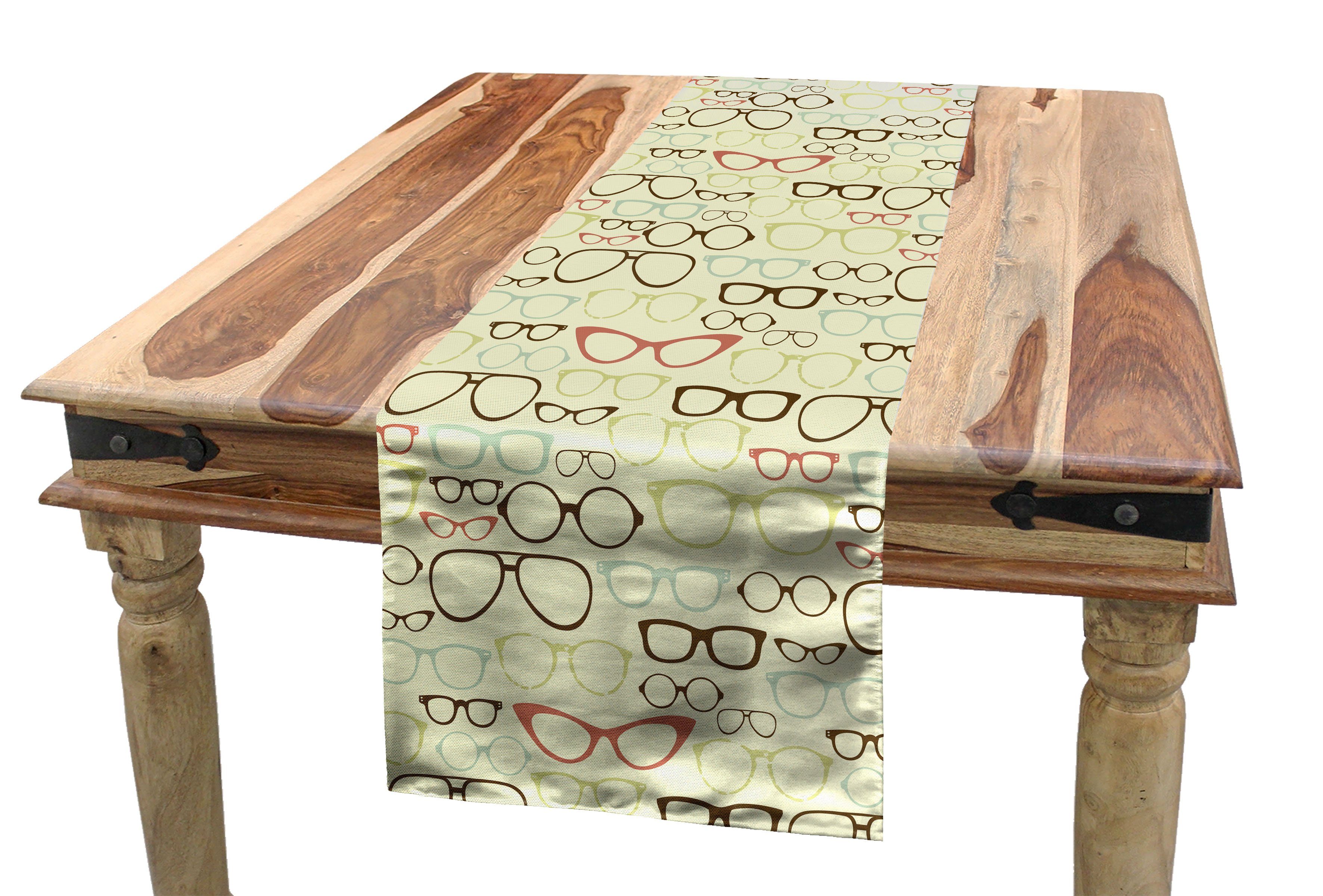 Abakuhaus Tischläufer Esszimmer Küche Rechteckiger Dekorativer Tischläufer, Sonnenbrille Eye Zubehör Pattern