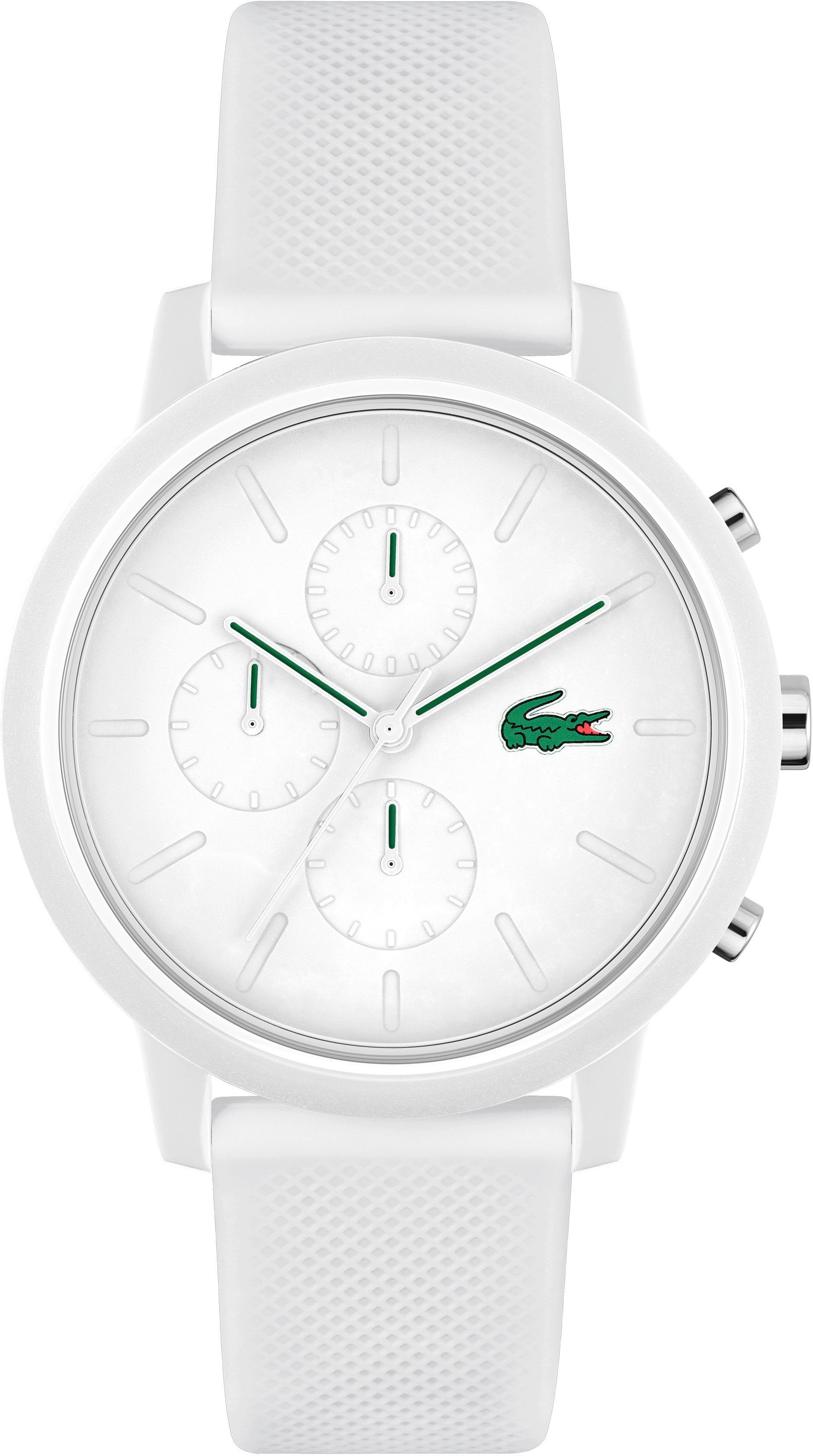 Lacoste Chronograph LACOSTE.12.12 CHRONO 2011246, Quarzuhr, Armbanduhr, Herrenuhr, Stoppfunktion, Silikonarmband