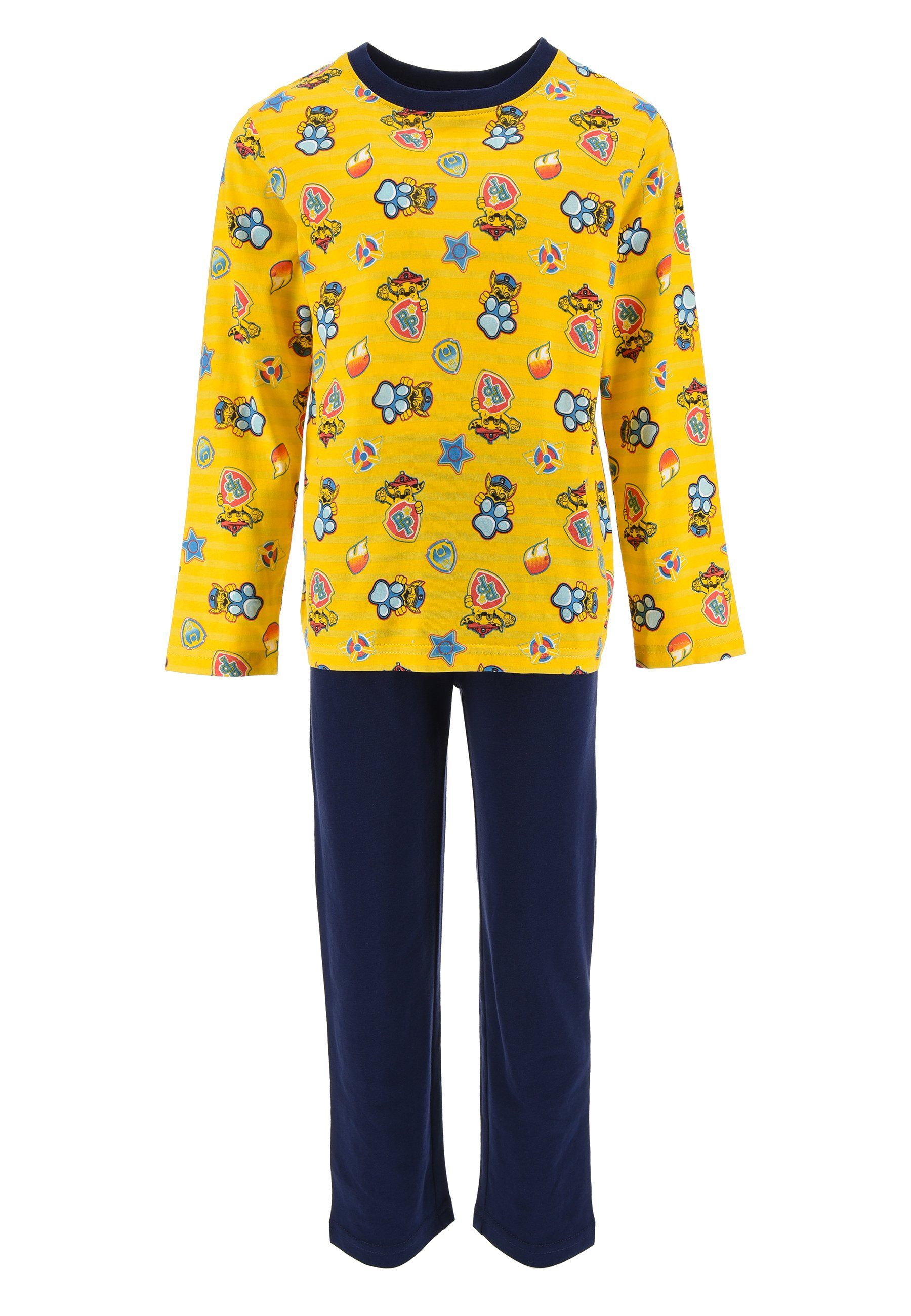 PAW PATROL Schlafanzug Chase Marshall Kinder Jungen Pyjama langarm Nachtwäsche (2 tlg)