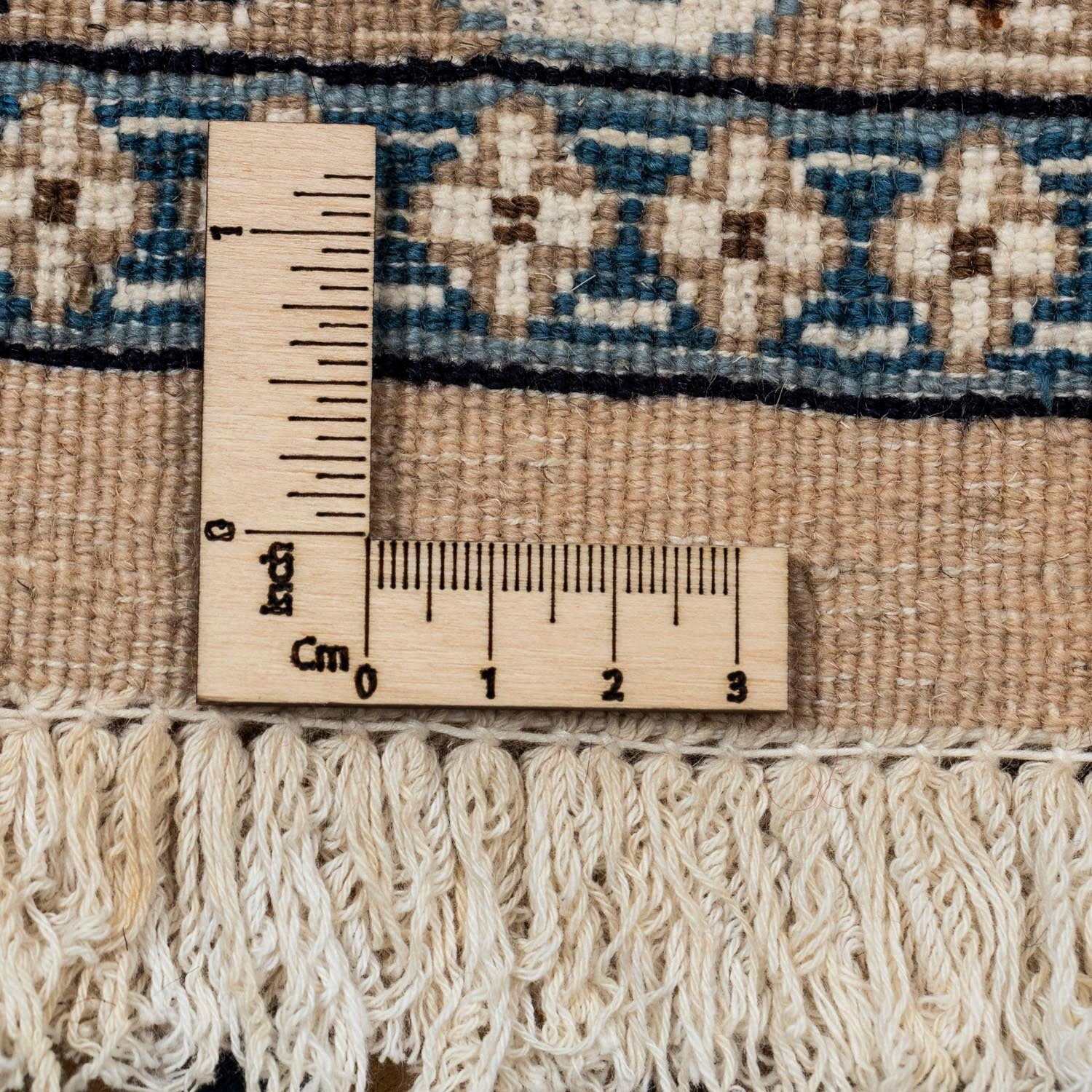 6 cm, Wollteppich mm, rechteckig, 9la mit x 344 245 Medaillon Nain Höhe: Zertifikat scuro Unikat morgenland, Beige