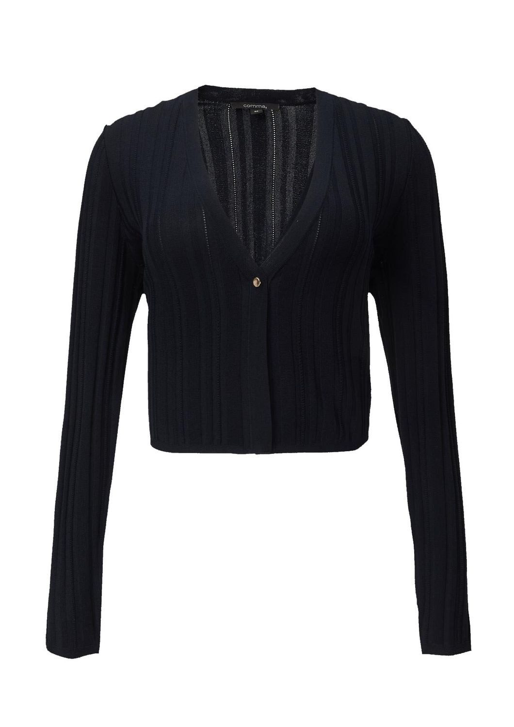 Comma Strickjacke Strickjacke (1-tlg) verkürzte Rippstrickjacke, günstig online kaufen