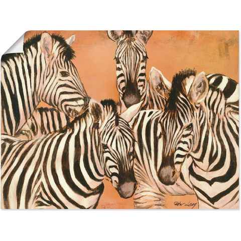 Artland Wandbild Zebras, Wildtiere (1 St), als Leinwandbild, Poster in verschied. Größen