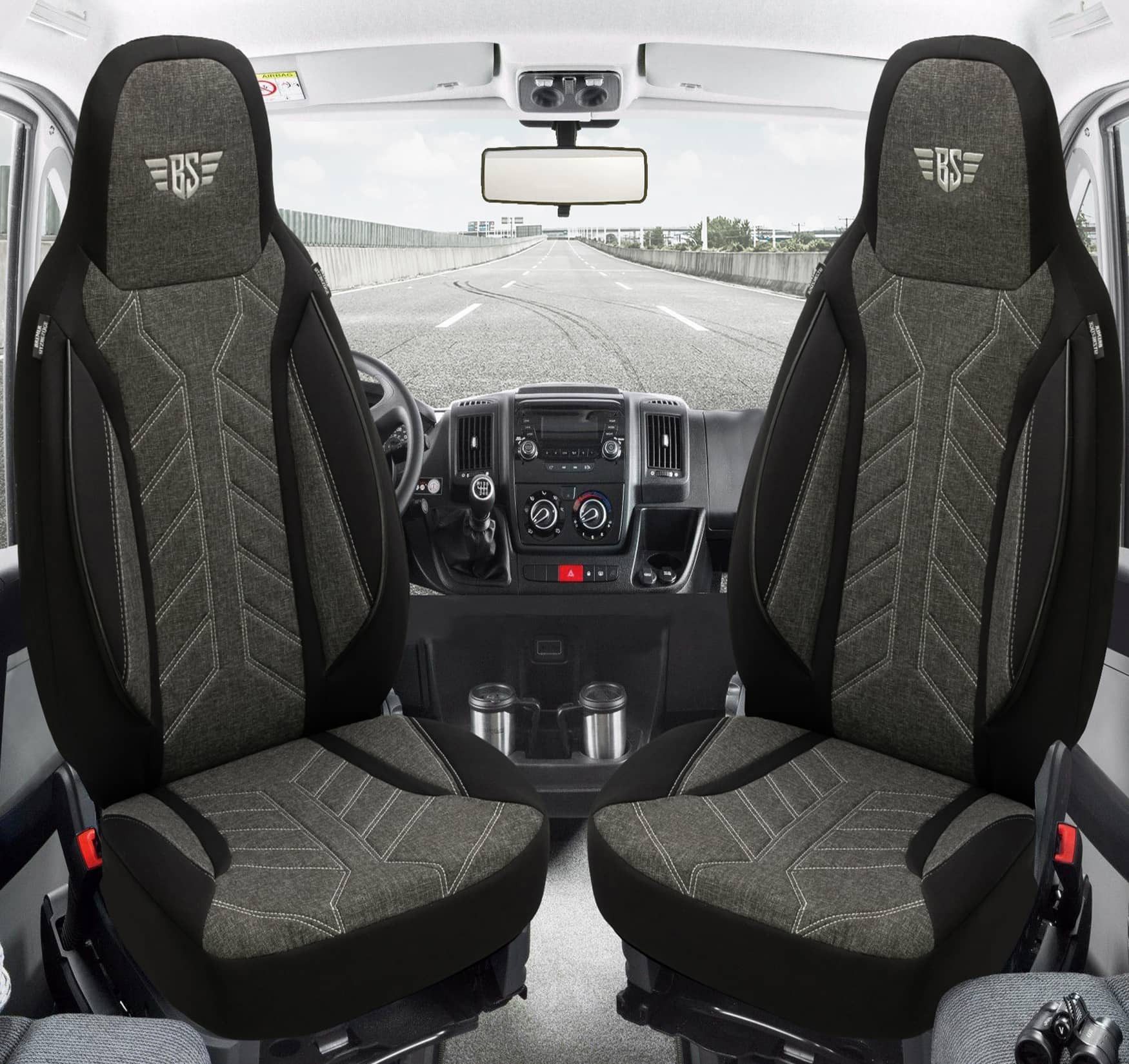 BREMER SITZBEZÜGE Autositzbezug für Kia Optima 3 TF Bj 2010-15 (PLKT204), Set, Schonbezüge Sitzbezüge Fahrer und Beifahrer, in Schwarz/Anthrazit