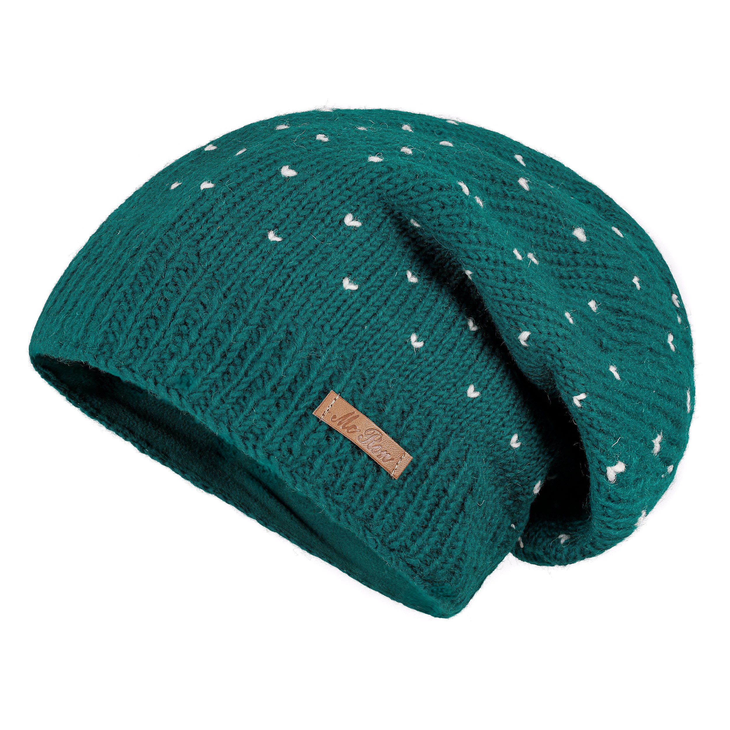 McRon Beanie Wollmütze Modell Lizzy gefüttert mit Fleece, hoher Schurwollanteil