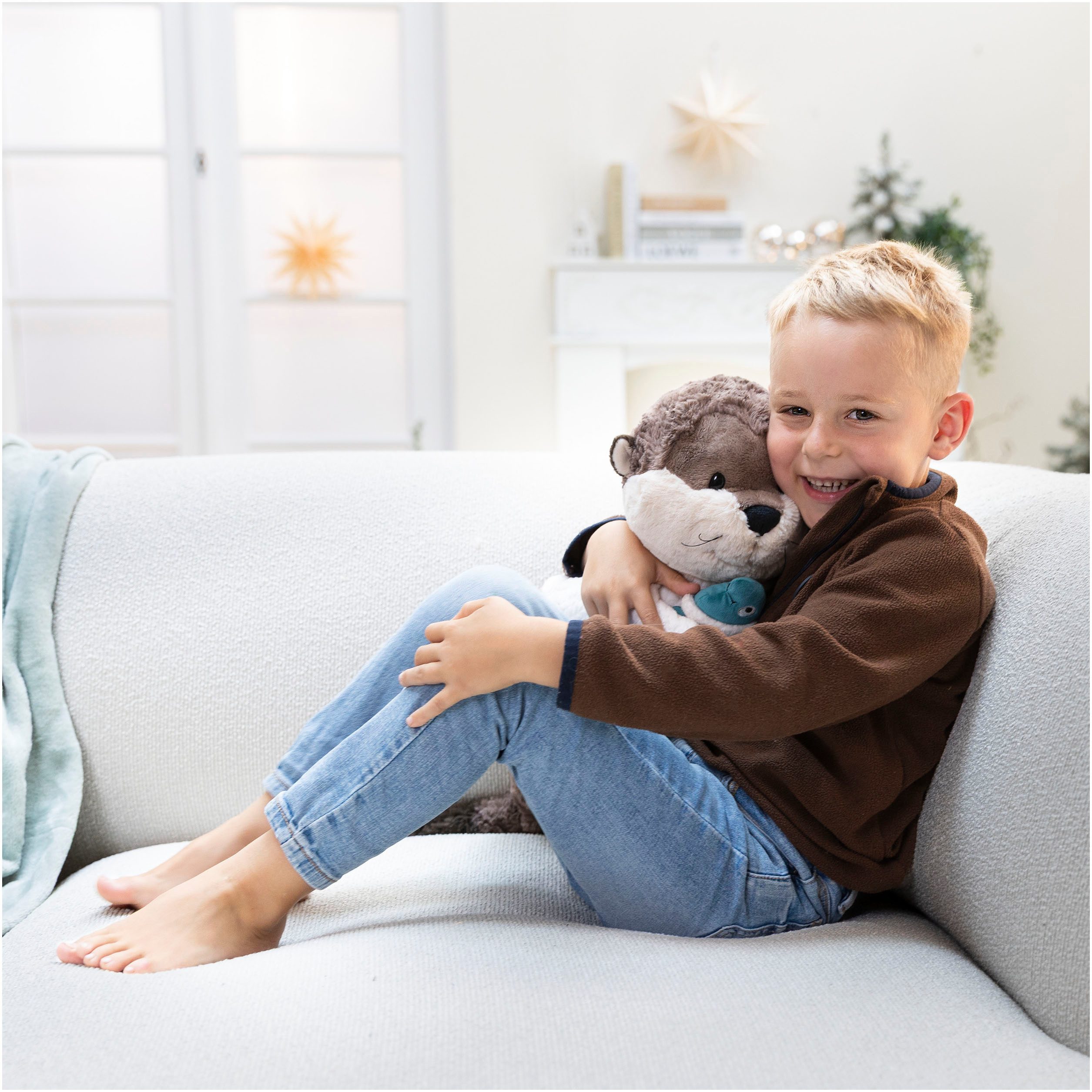 Nici Kuscheltier Winter, Otter Ophelio mit Fisch, 40 cm
