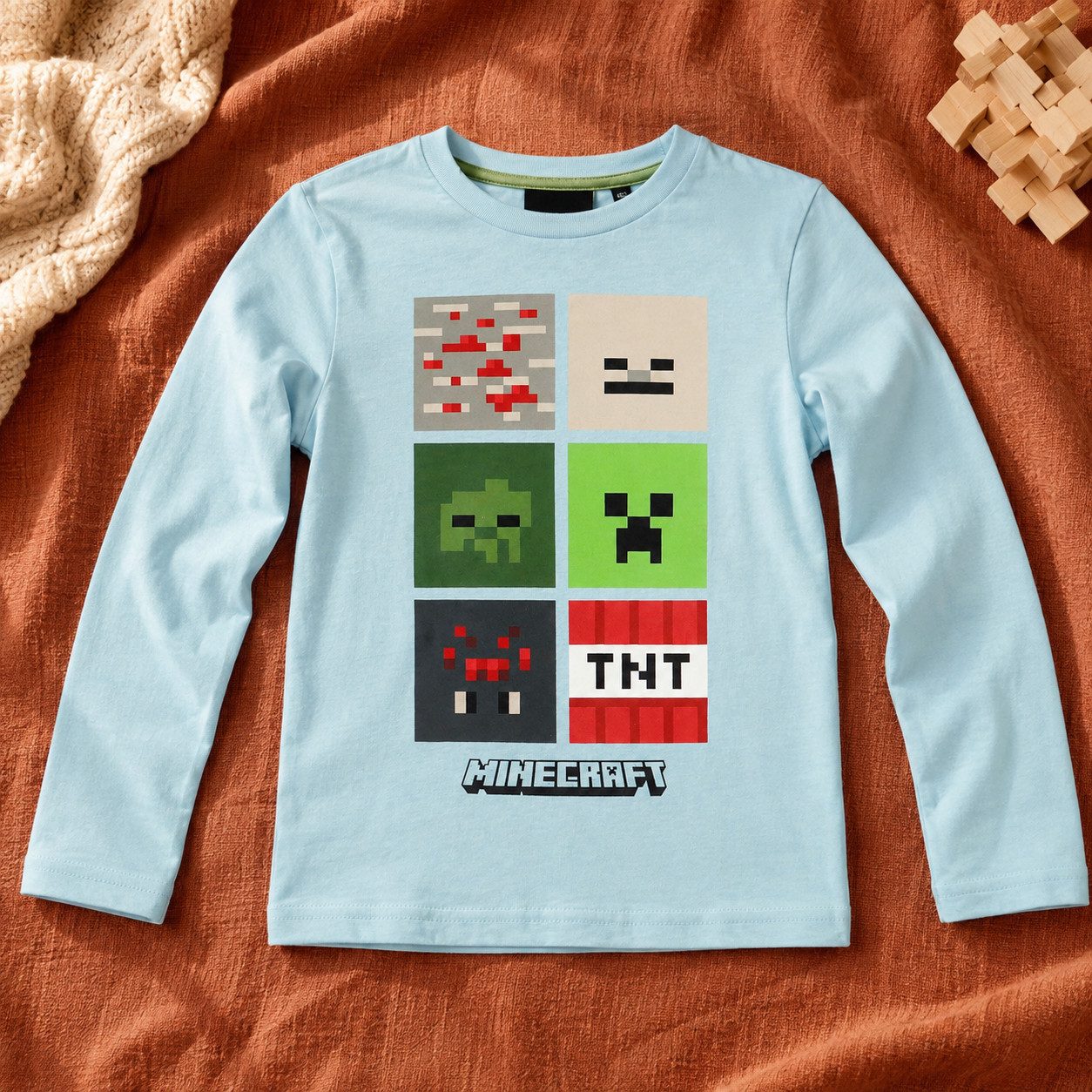 Minecraft Langarmshirt Minecraft Creeper Zombie Kinder Jungen langarm Shirt Gr. 116 bis 152 – Bild 5 von 5