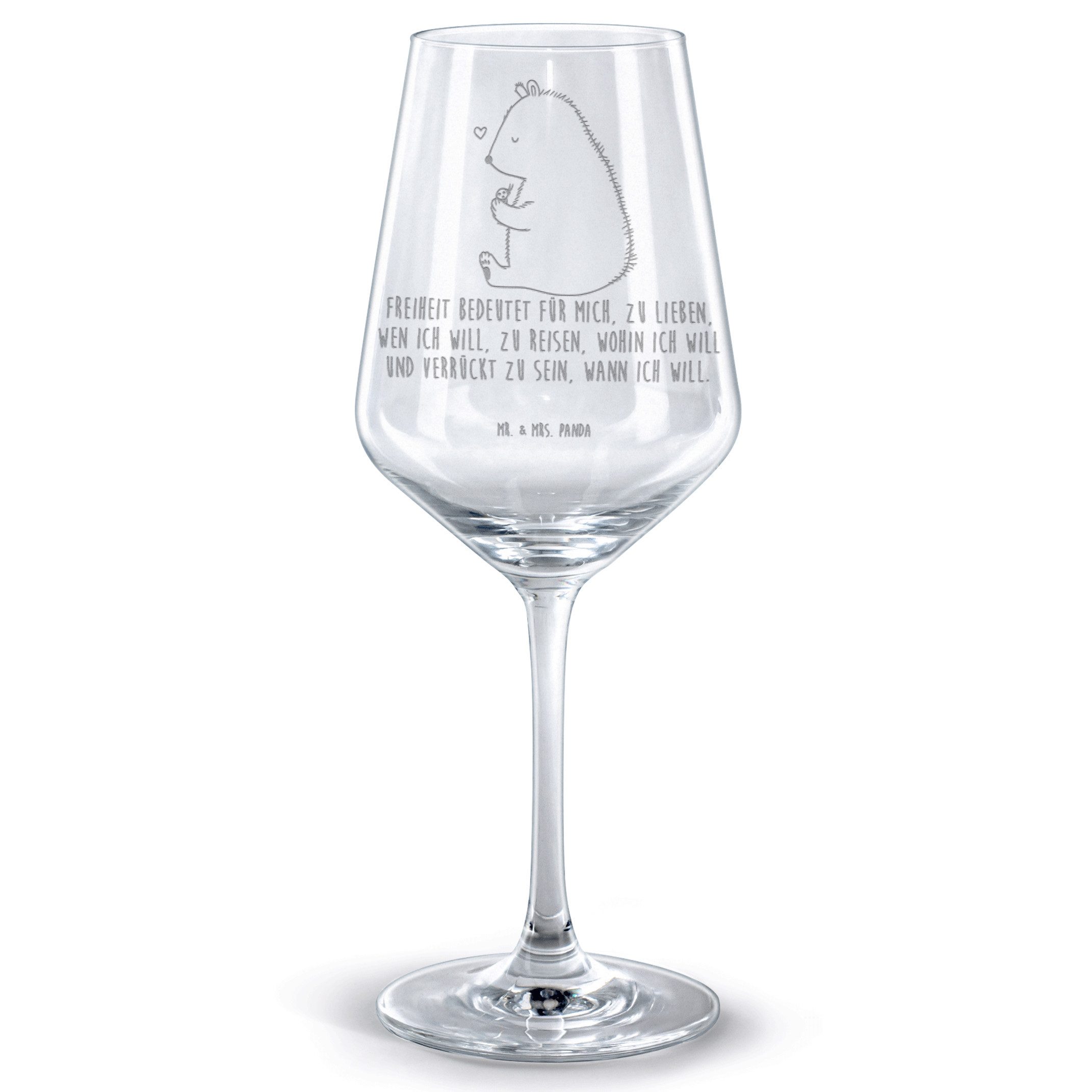 Mr. & Mrs. Panda Rotweinglas Bär Marienkäfer, Rotweinglas mit Gravur, Transparent, Rotwein Weingla, Premium Glas, Weinglas Rotweinglas mit Gravur glas für rotwein