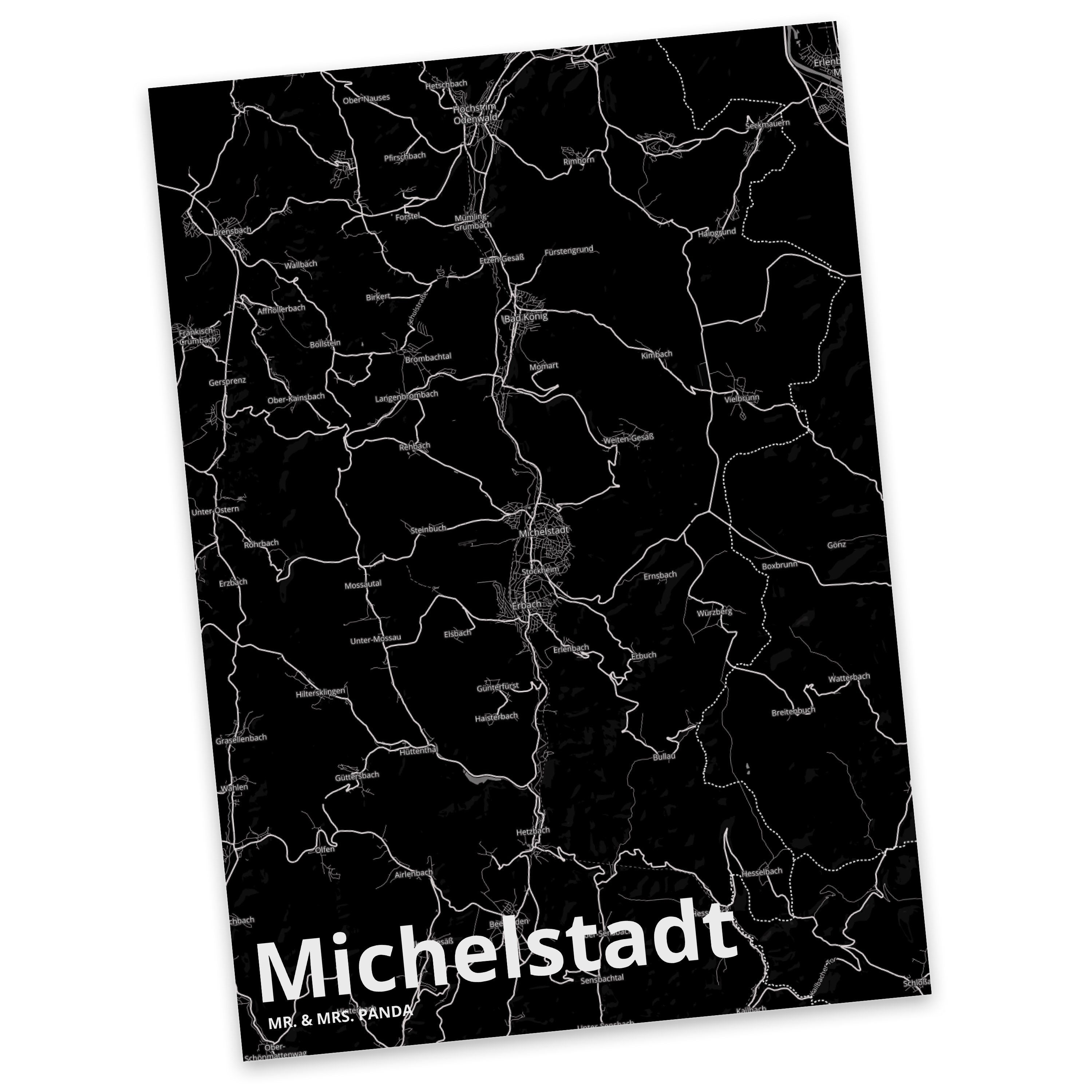 Mr. & Mrs. Panda Postkarte Michelstadt - Geschenk, Einladung, Geburtstagskarte, Städte, Dorf, Gr