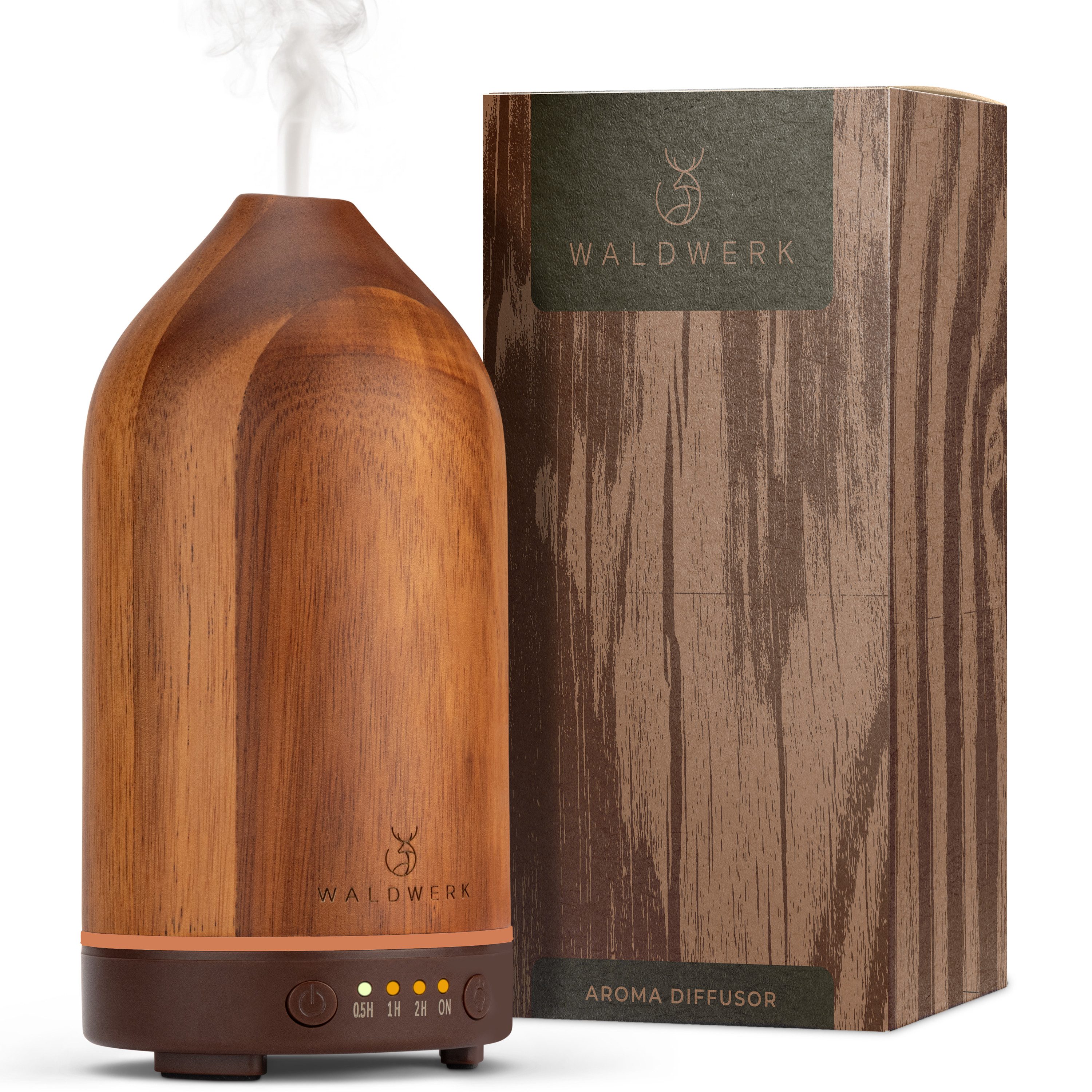 Waldwerk Luftbefeuchter Diffuser (100ml) aus edlem Akazienholz - Aroma Diffuser, 0,1 l Wassertank