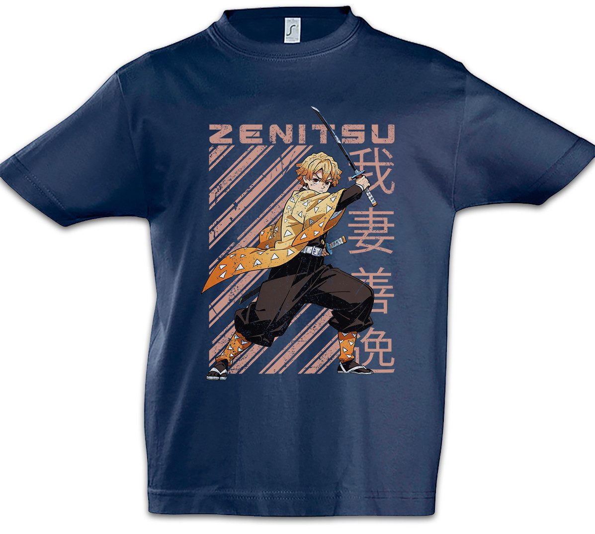 Print-Shirt Zenitsu Katana Kinder T-Shirt Demon Kamado Nezuko Anime Slayer Zenitsu