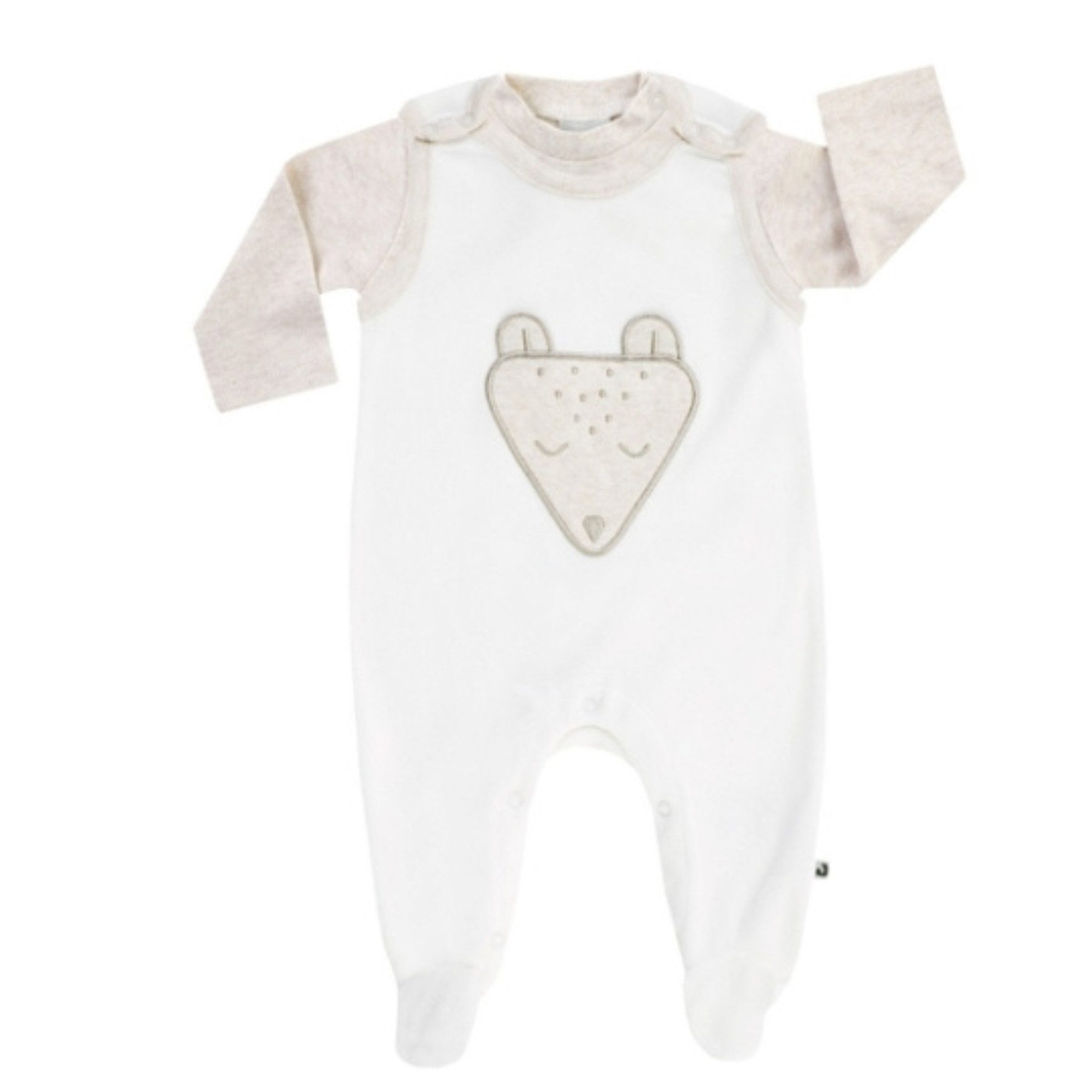 JACKY Strampler Baby Strampler Set 2 teilig, Fuchs, beige (2-tlg) Nickystrampler mit Füßen