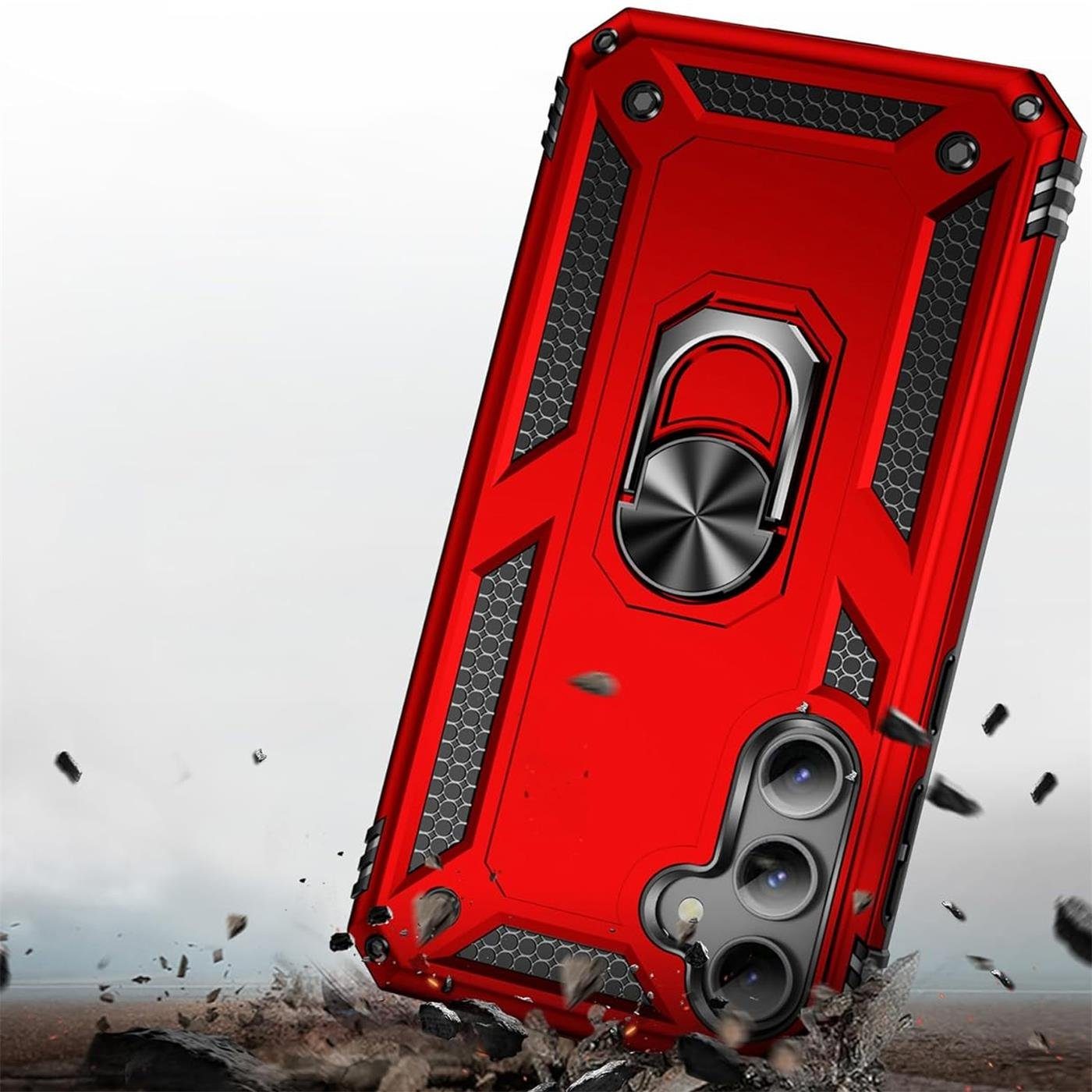 CoolGadget Handyhülle Armor Shield Case für Samsung Galaxy A55 5G 6,6 Zoll, Outdoor Cover mit Magnet Ringhalterung Handy Hülle für Samsung A55 5G – Bild 5 von 5