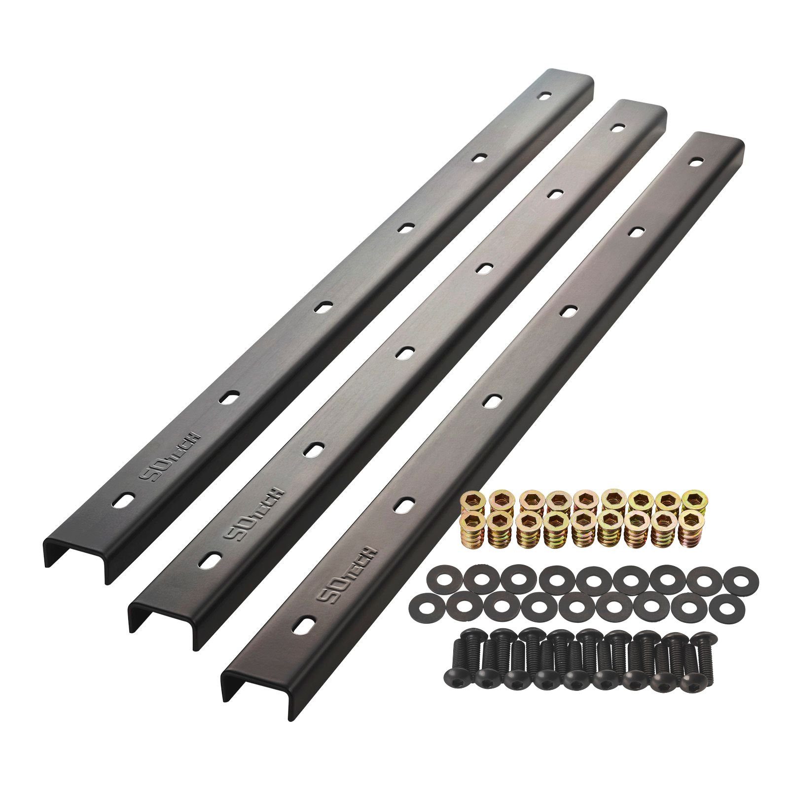 SO-TECH® Möbelleiste Stahl Gratleisten verschiedene Längen 60 - 90 cm Oberflächen, (3-St), 3 Stück U-Form Stahl Used Industrial Look 60 x 4 x 2 cm