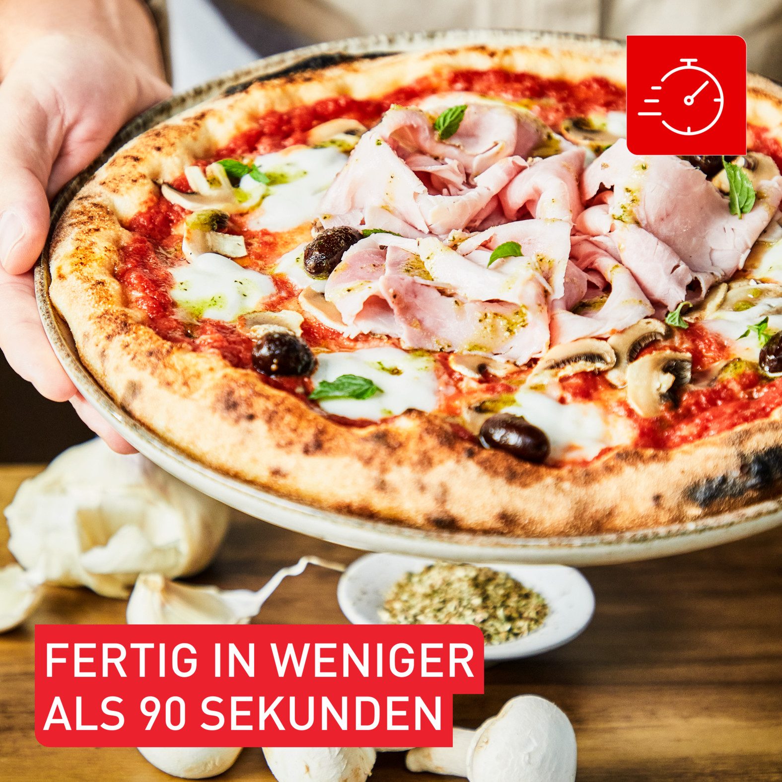 Tefal Pizzaofen Pizza Pronto, kompakter Gaspizzaofen für Zuhause, schnelles Vorheizen, 360° drehender Pizzastein, bis zu 400 °C, inkl. Pizzaschaufel, JM4130