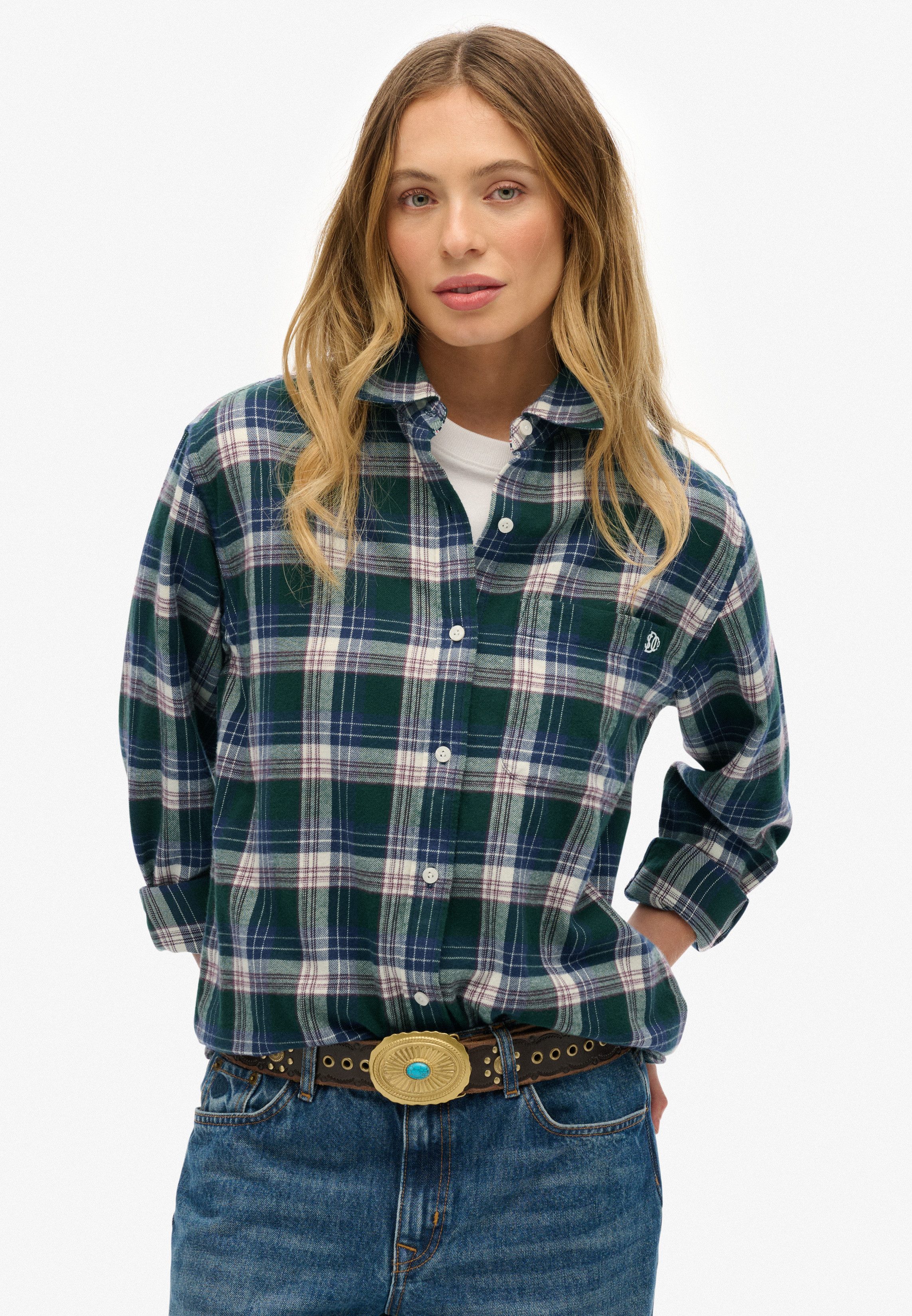 Superdry Karobluse CHECK FLANNEL BOYFRIEND SHIRT günstig online kaufen
